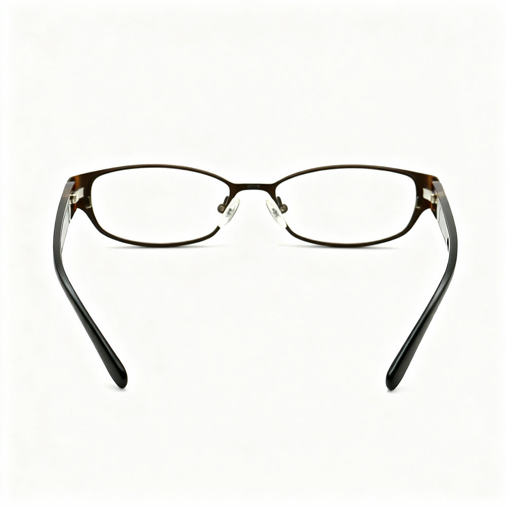 GUESS GU2412 Unisex Brown Metal Full-Rim Round Optical Eyeglasses Frames with Customizable Lenses 52-16-135mm