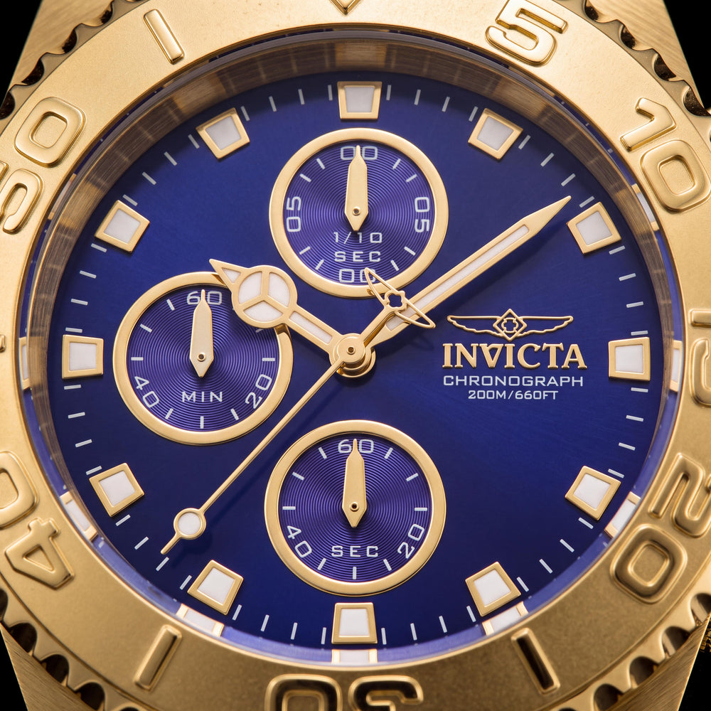 Invicta 28682 Bracelet Men's Gold-Tone Stainless Steel Blue Dial Chronograph Watch 43.5mm