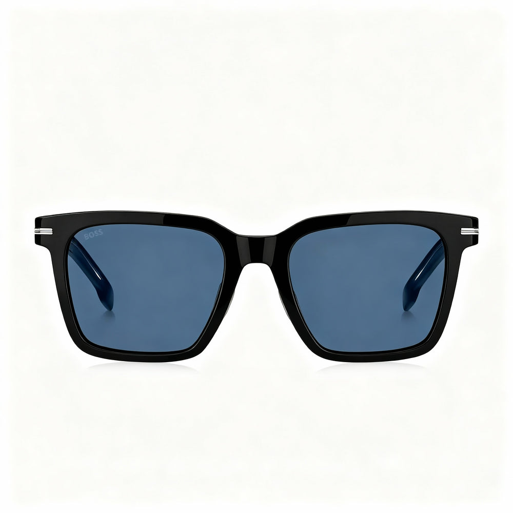 Gafas de sol Hugo Boss Contemporary para mujer, de policarbonato negro, azul y gris, no polarizadas, con lentes ecológicas negras, 54-20-145 mm