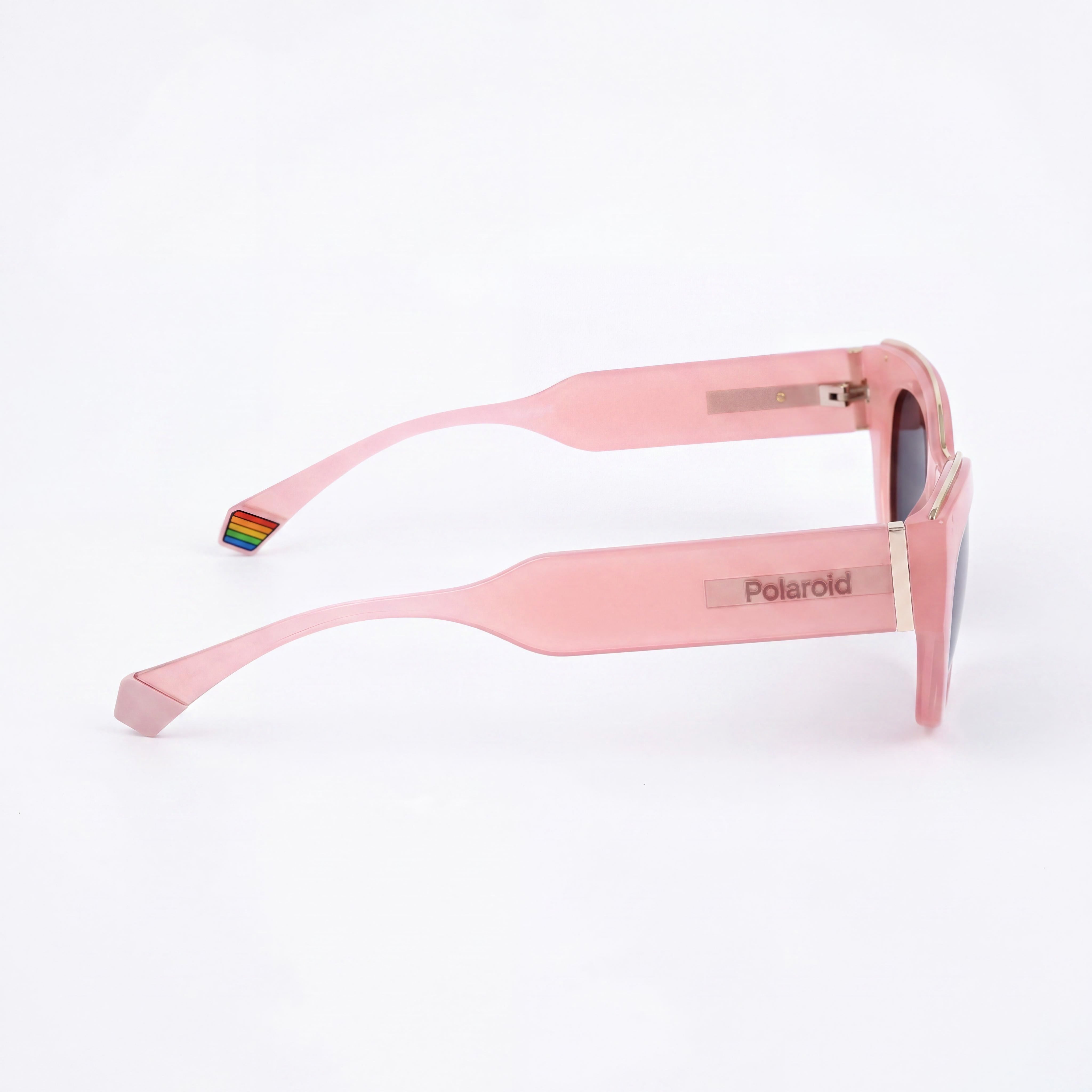 Polaroid Women's PLD 6199/S/X Cat Eye Pink Polycarbonate Grey Polarized Sunglasses 100% UV Protection 50mm, Photo 3