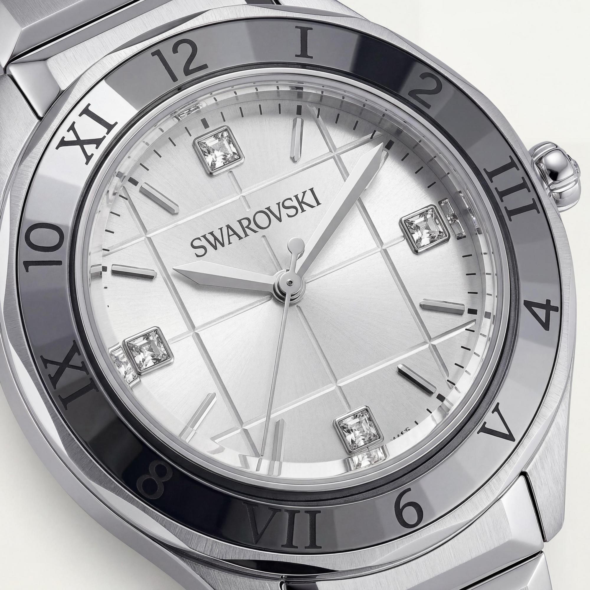 Swarovski Dextera Women's Silver Tone Stainless Steel Watch, Crystal Embellished, Arabic Numerals, Water-Resistant, Photo 2