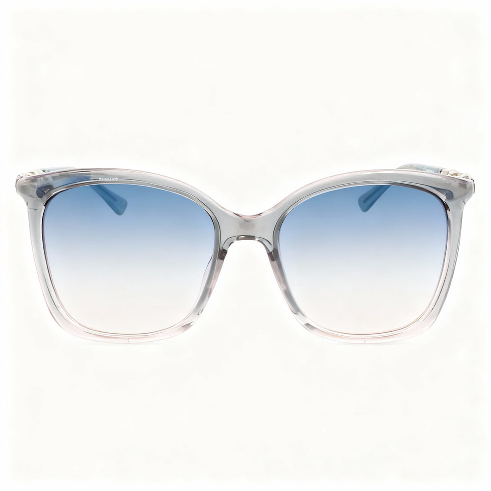 Gafas de sol Longchamp LO710S para mujer, con montura inyectada de policarbonato no polarizado, color azul degradado, 56 mm