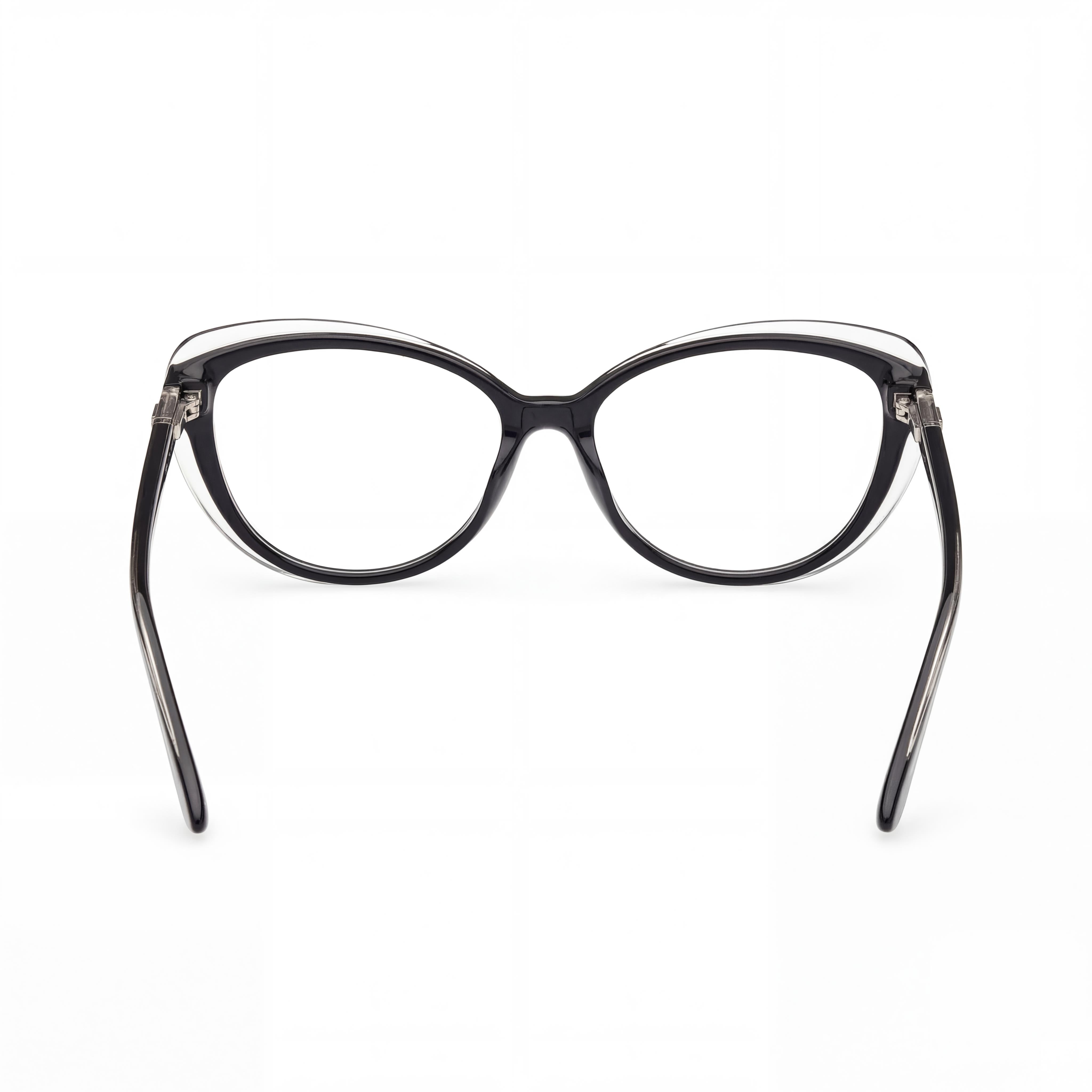 GUESS Gafas de mujer ojo de gato, montura multicolor, lentes de plástico transparentes, 140 mm ancho de lente, 14 mm puente, 42 mm patillas, Photo 4
