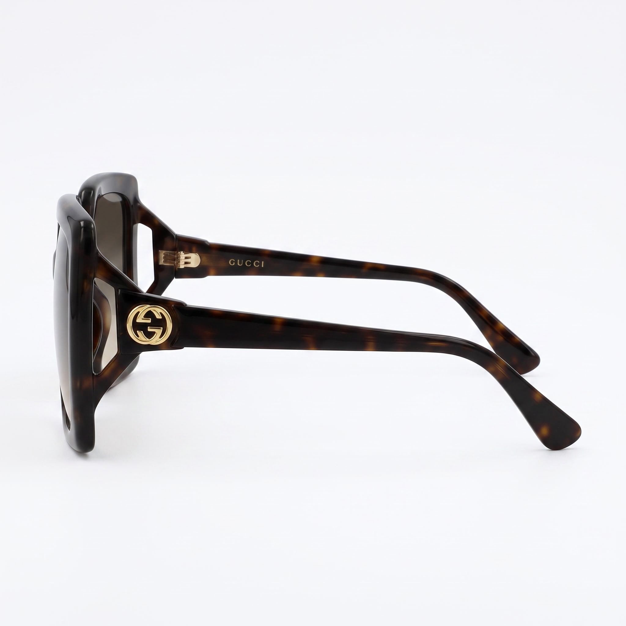 Gucci Gg0876s Women's Havana Injected Oversized Fashion Square Brown Gradient UV Protected Sunglasses 60mm, Photo 3