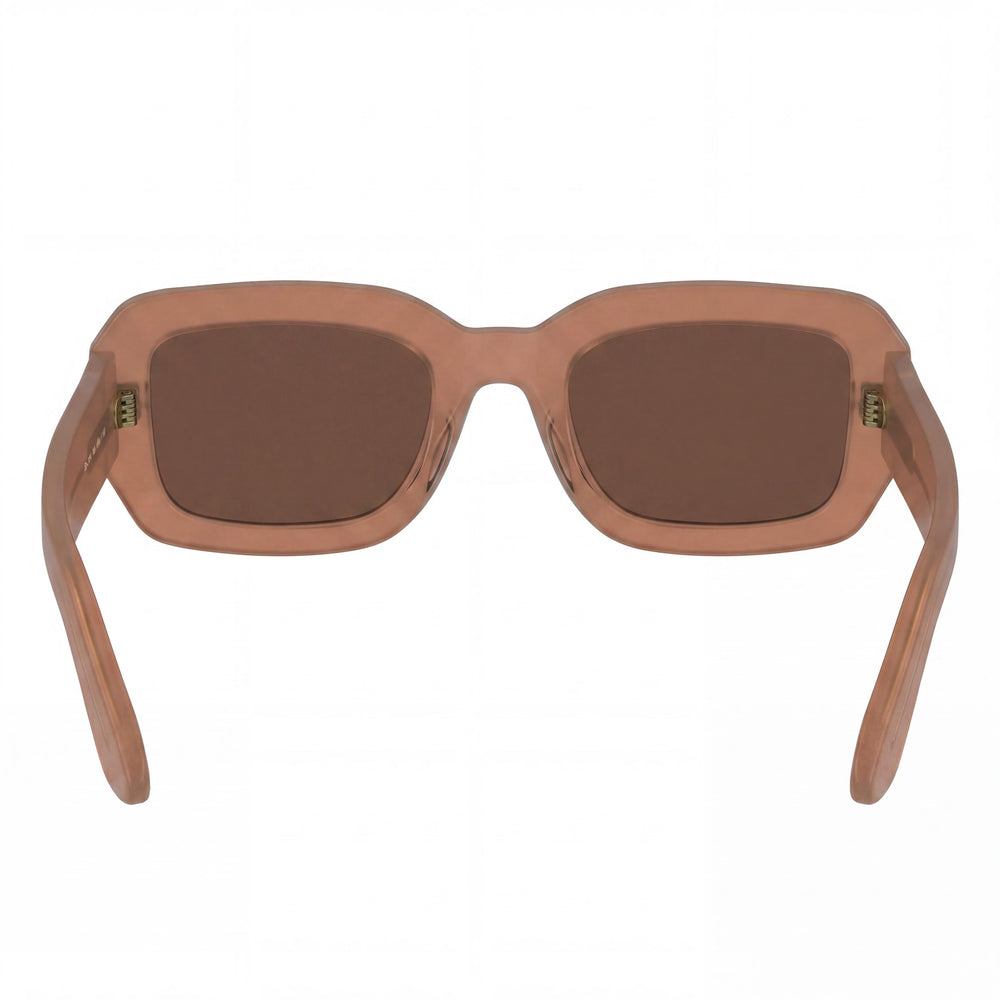 Calvin Klein Ck24511s Unisex Peach Organic Acetate Frame Solid Brown Non-Polarized UV Lenses 52mm