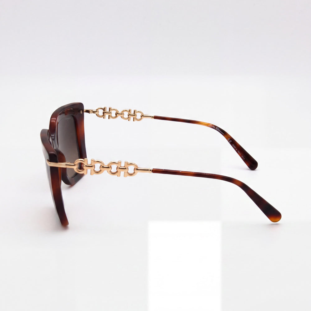 Salvatore Ferragamo Women's SF1041S001 Alloy Steel UV Protection Non-Polarized 51mm Eyewear, Classic Havana
