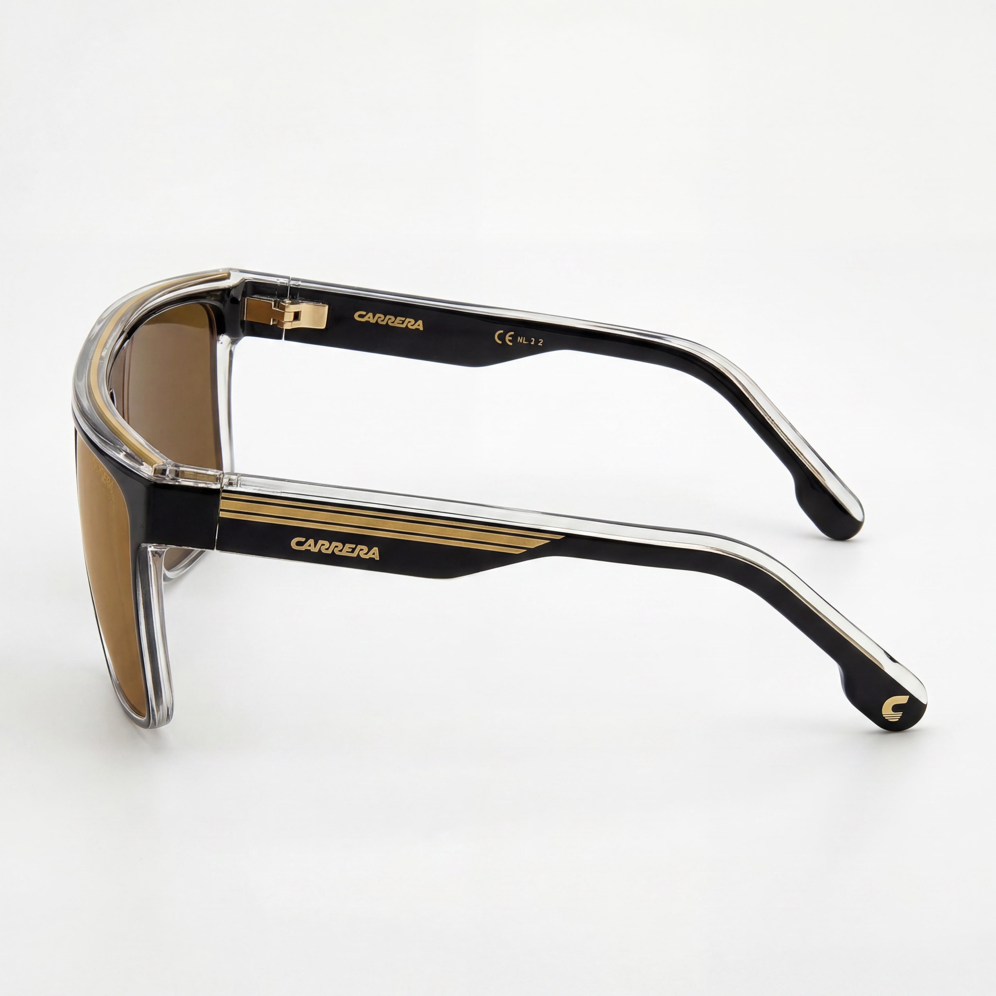 Carrera Modern Men's Black Gold Polyamide Sunglasses with Gold High Contrast Antireflex Lenses 63mm UV Protection, Photo 3