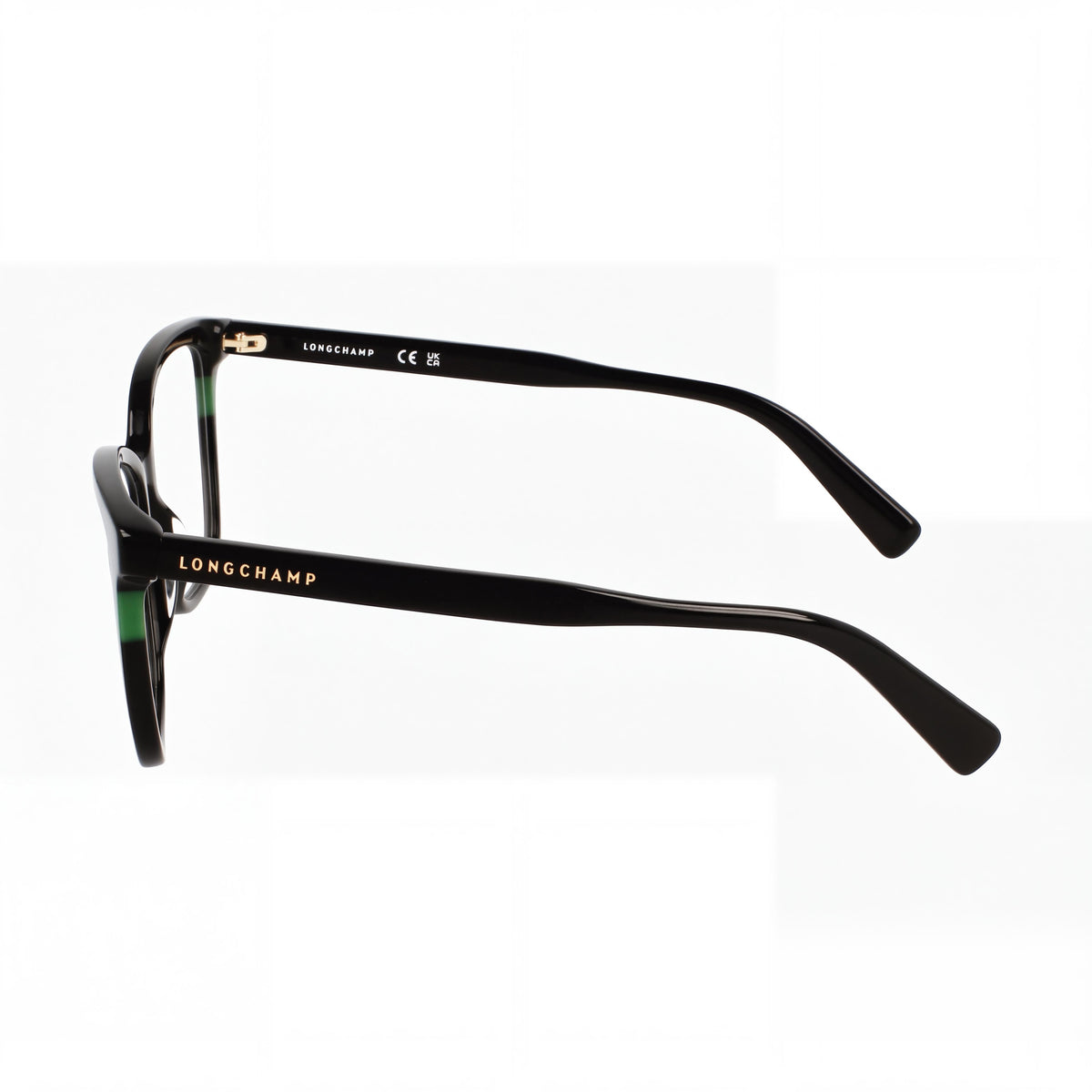 Gafas graduadas Longchamp casual para mujer con montura de acetato negro y lentes transparentes 55-15-140, Photo 3