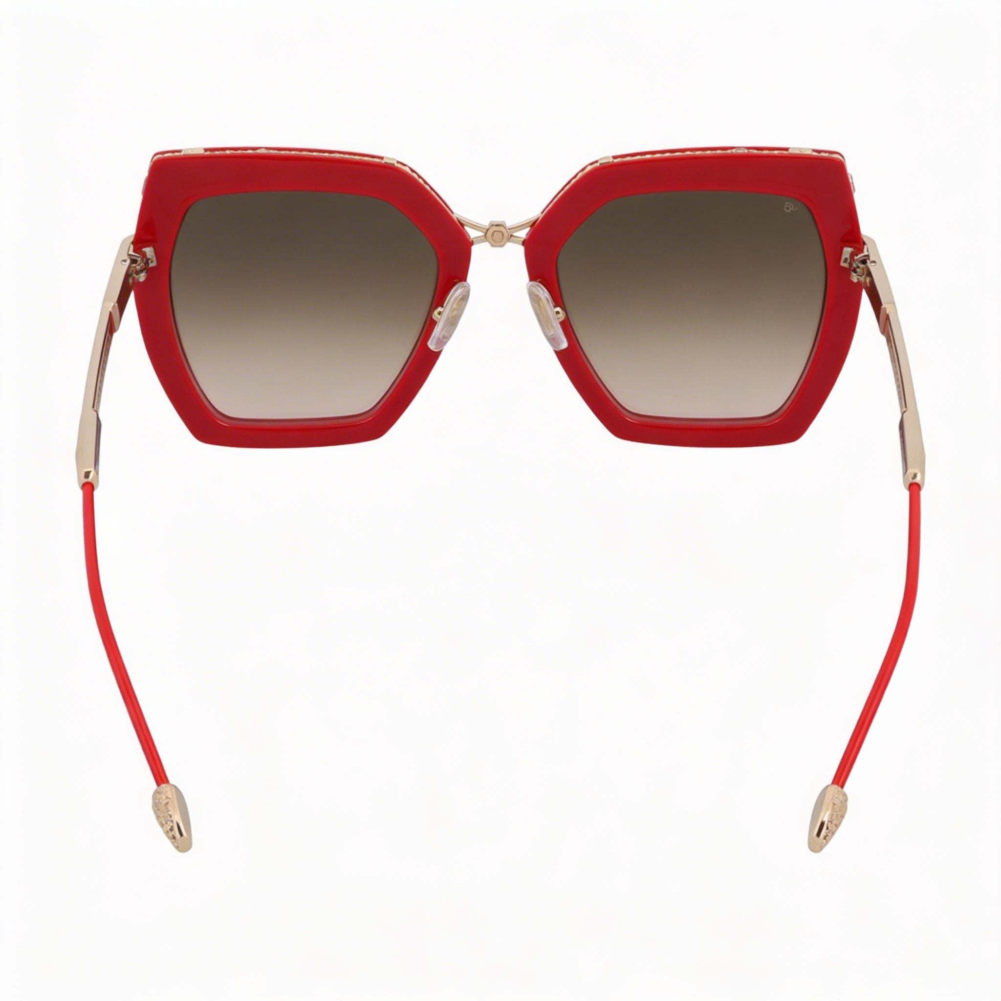 Philipp Plein Spp097s Women's Red Metal Sunglasses with Gradient Brown/Pink UV Protection Lenses 53mm, Photo 4