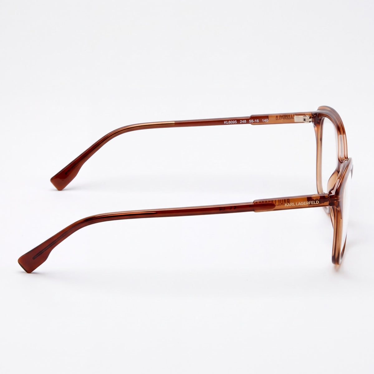 Gafas de sol unisex KARL LAGERFELD KL6095 de montura inyectada moderna, color marrón/marrón claro, con protección UV y lentes no polarizadas de 56 mm, Photo 2