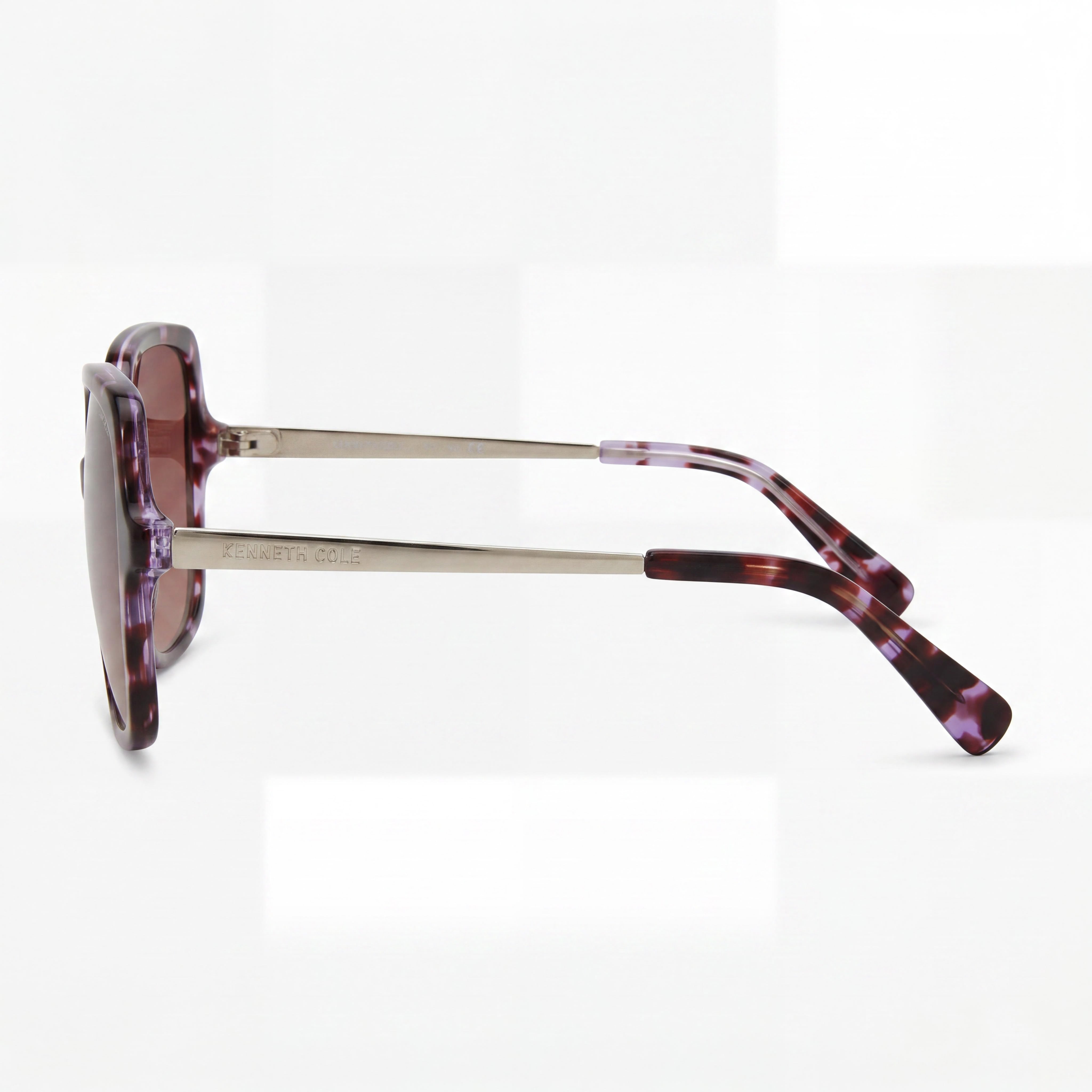 Gafas de sol cuadradas Kenneth Cole de acetato para mujer con lentes de plástico marrón degradado lila de 56 mm, Photo 3