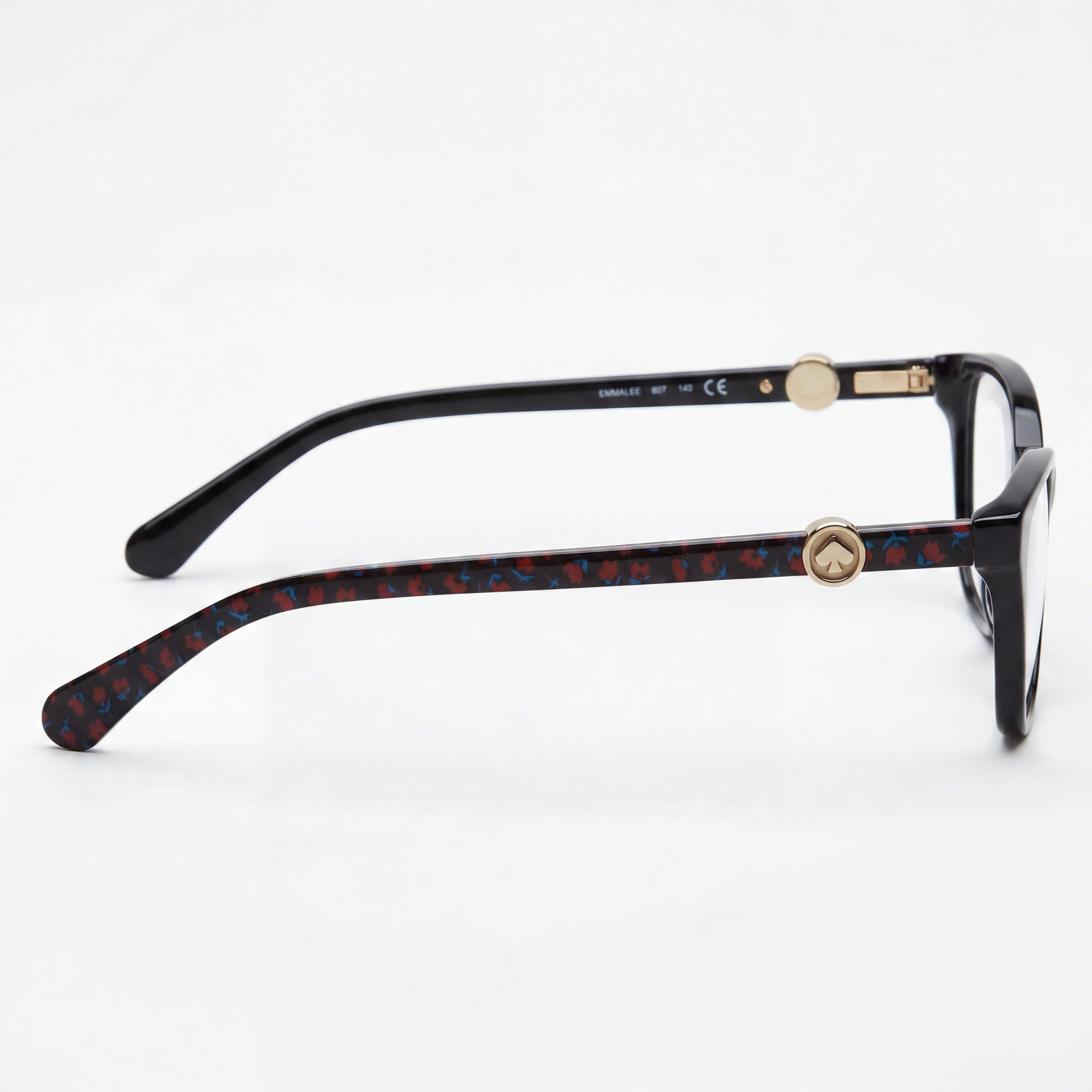 kate spade new york Emmalee Gafas graduadas de plástico con montura completa Cat Eye para mujer Negro Oro 51mm, Photo 3