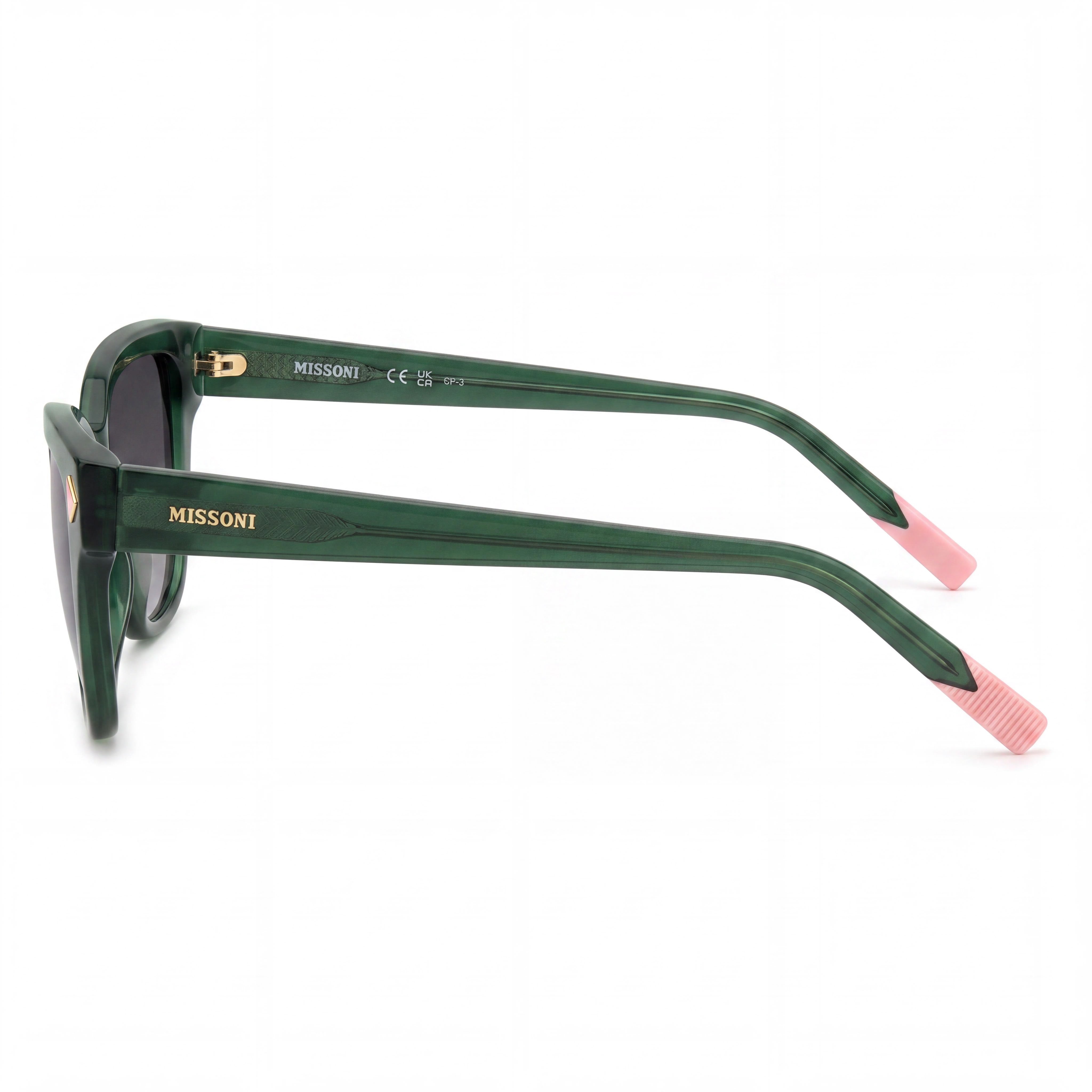 M Missoni Classic Women's Green Plastic Frame Eyewear, Green Lenses, 16mm Bridge, 145mm Temples, Photo 3