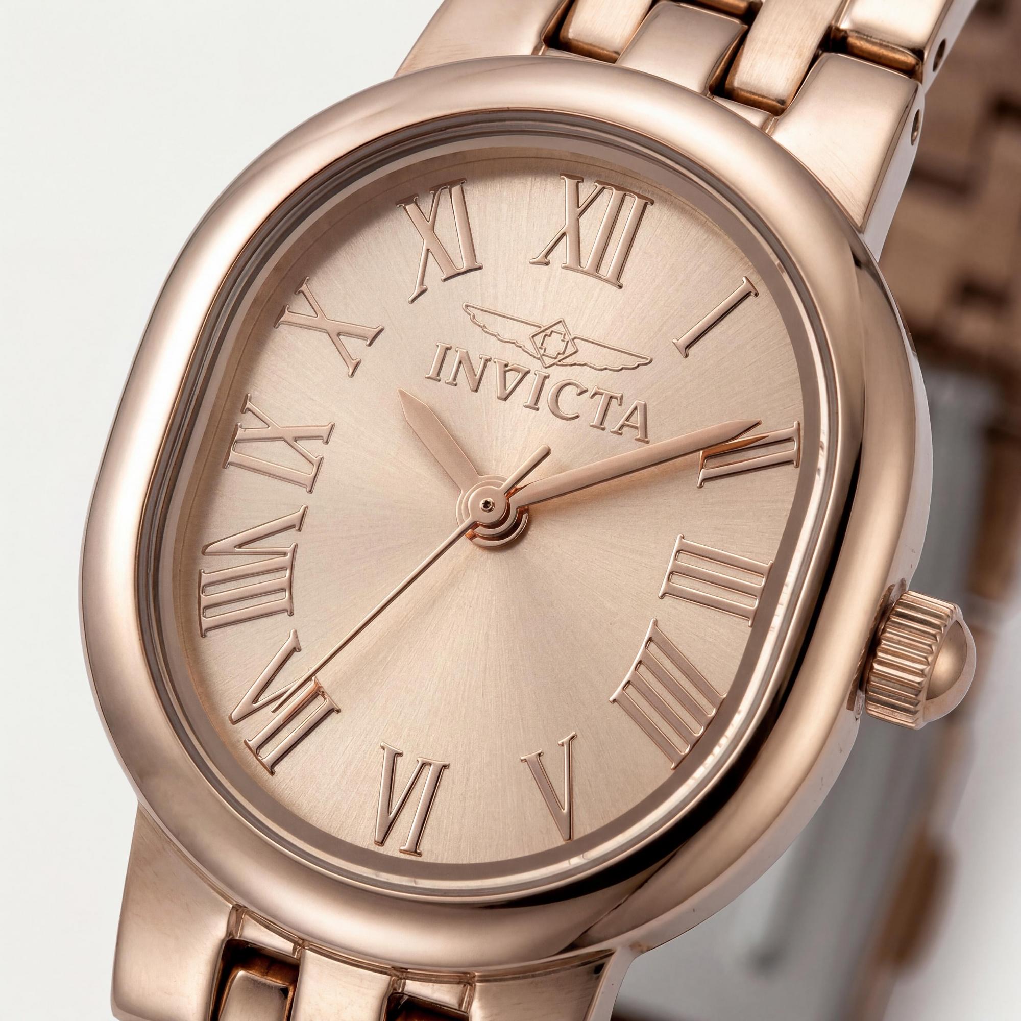 Reloj unisex Invicta Angel Collection 48141 de cuarzo y acero inoxidable con esfera de oro rosa de 20 mm., Photo 2