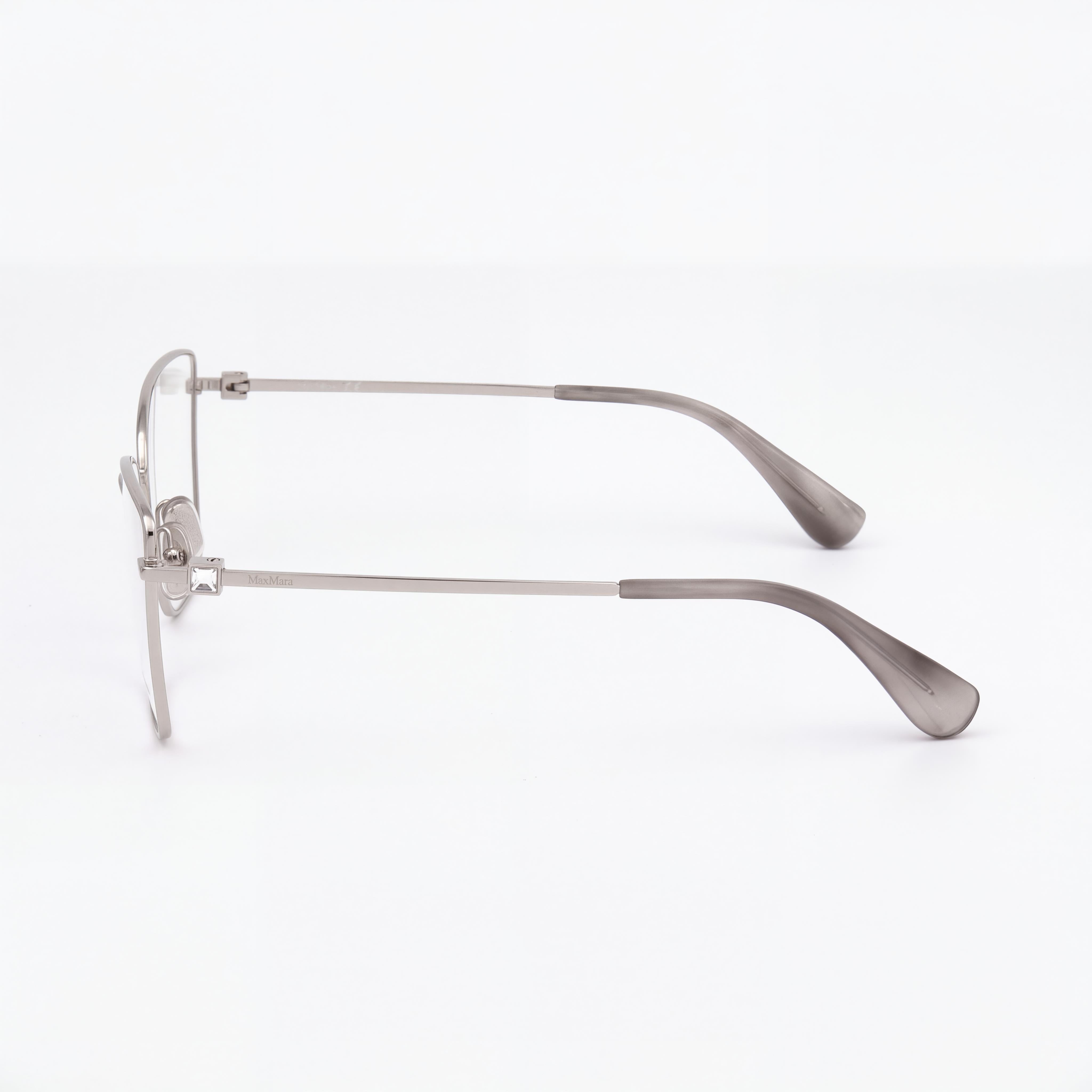 MaxMara Casual Women's Metal Frame Eyeglasses with Palladium Finish and Transparent Polycarbonate Lenses 55-16-140, Photo 2