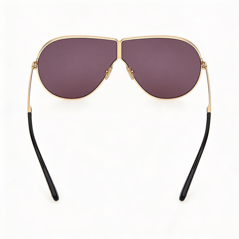Tom Ford KEATING FT1158 Women's Shiny Deep Gold Metal Non-Polarized UV Protection Sunglasses Smoke Dark Grey 71