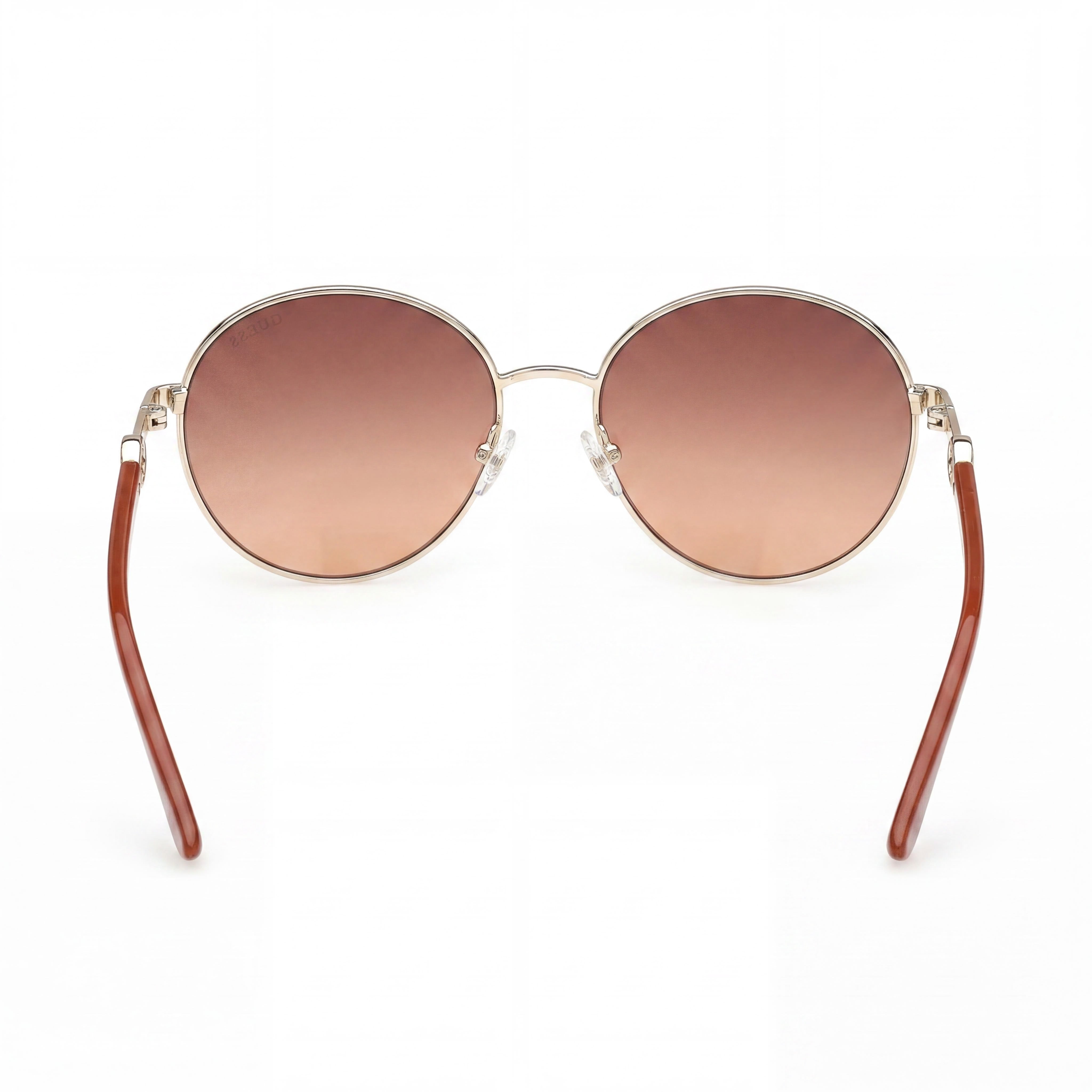 GUESS Casual Women's Metal Sunglasses, Shiny Pale Gold Frame, Gradient Brown UV 400 Lenses, 56mm, Photo 4