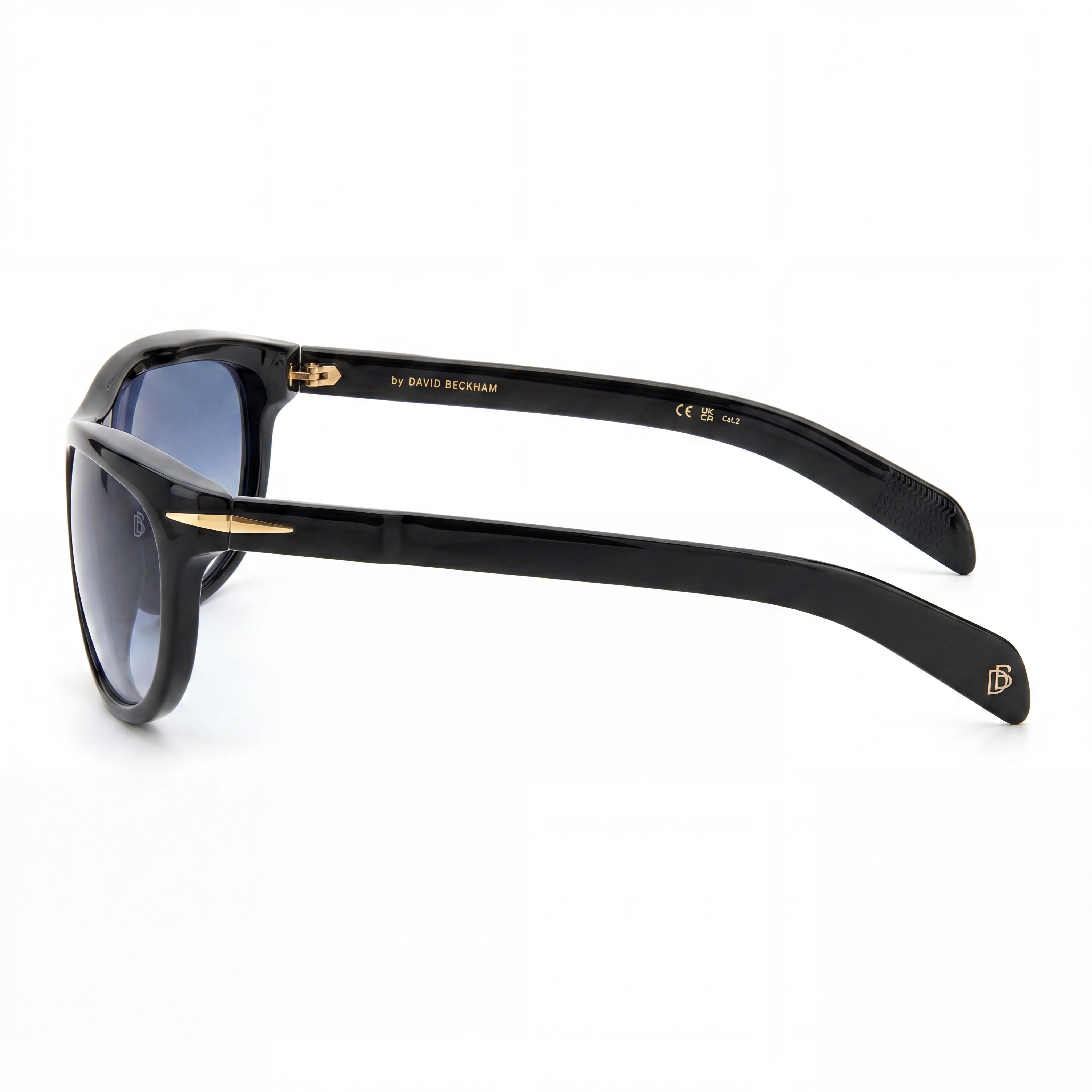 David Beckham DB 7117/S Men's Casual Black Acetate Sunglasses Dark Blue Shaded 64-18-130, Photo 2