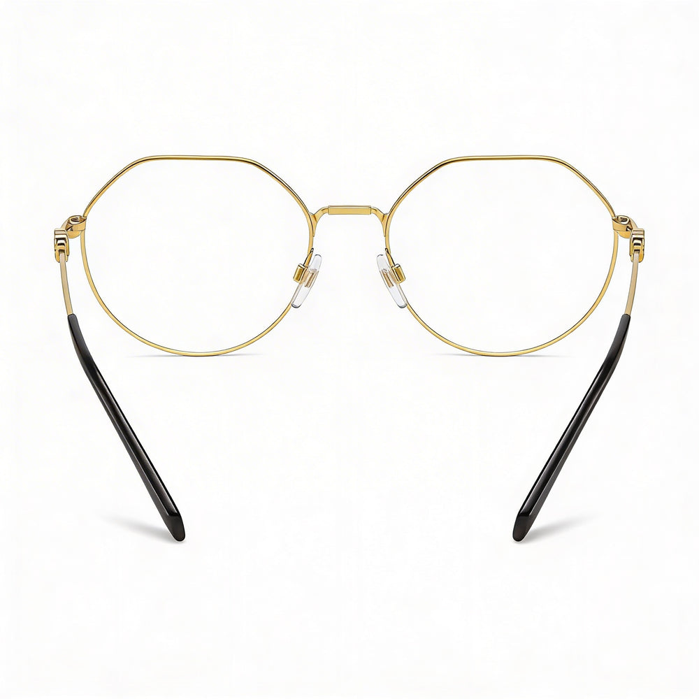 Gafas graduadas Valentino VA1021 3002 para mujer, montura completa, ovaladas, de metal dorado moderno, 52 mm