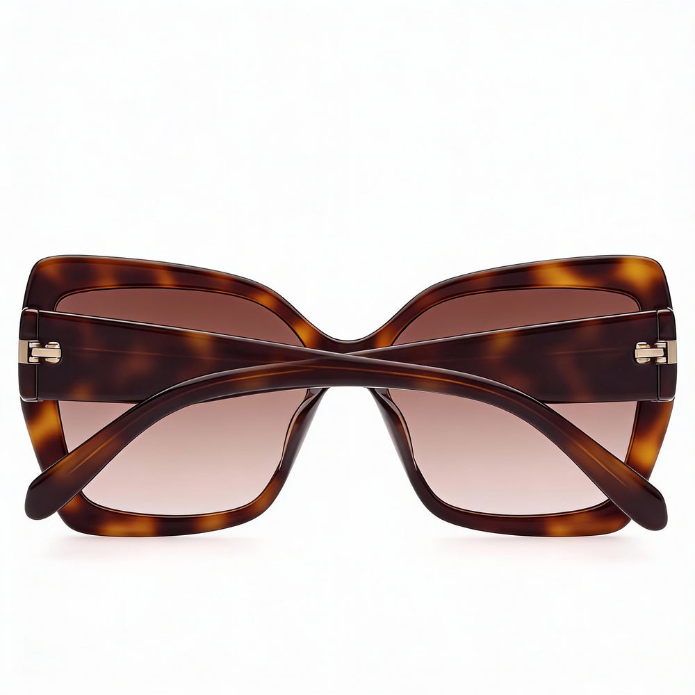 Gafas de sol Emilio Pucci, clásicas, unisex, estilo casual, estilo habana brillante, de plástico, color marrón degradado, con protección UV, 58 mm