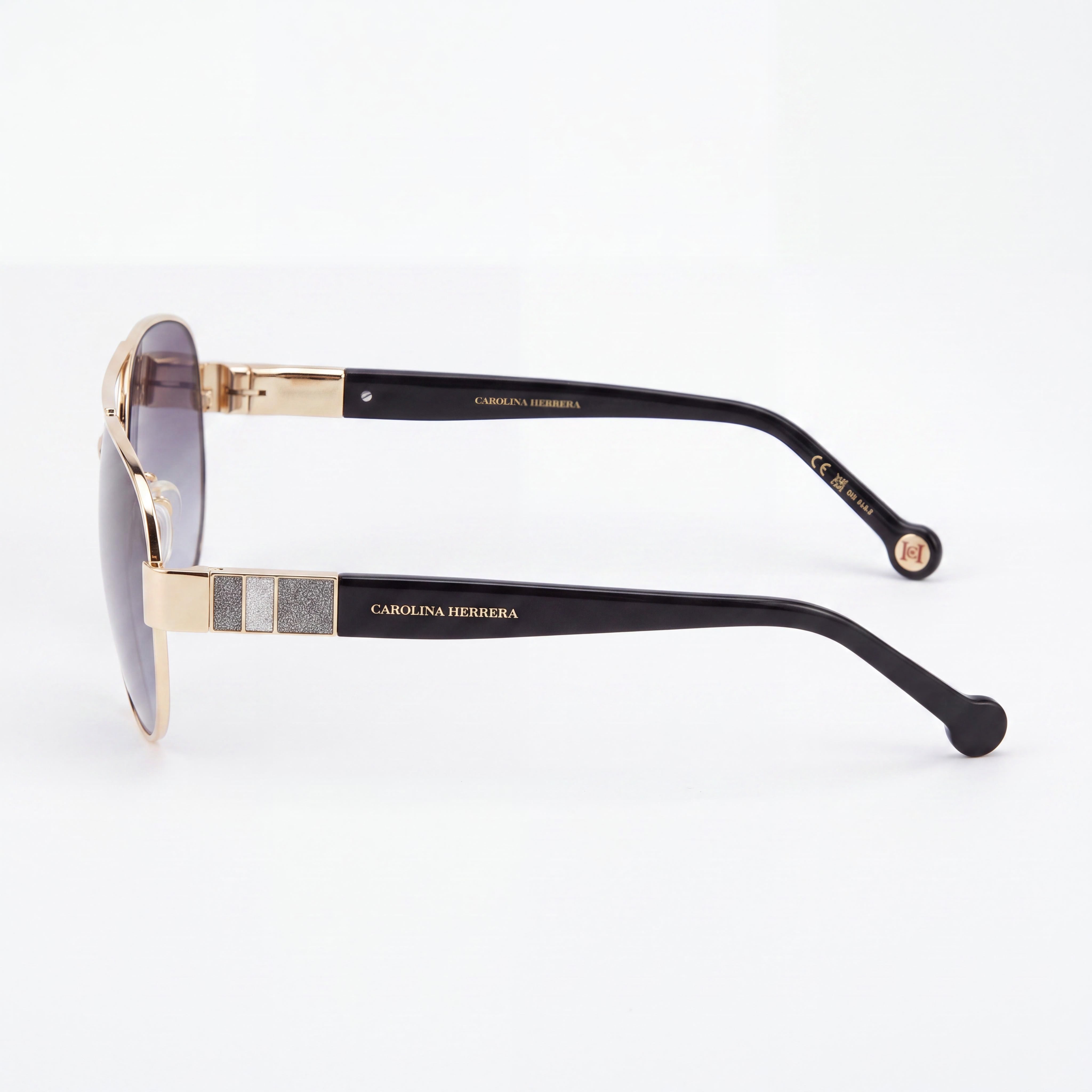 Carolina Herrera Her 0135/S Gafas de sol unisex con montura de metal y lentes de policarbonato sombreadas en gris oscuro con protección UV de 59 mm, Photo 3