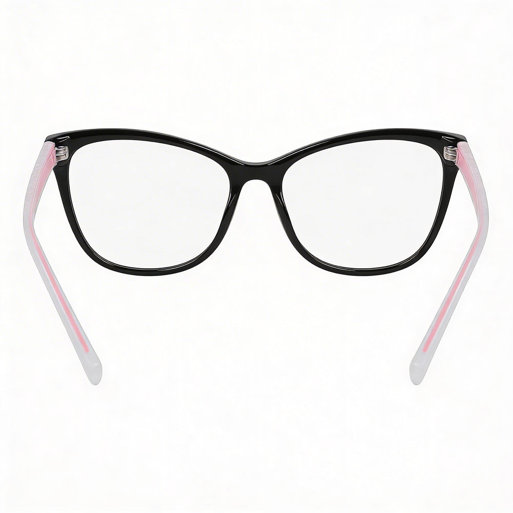 bebe Bb5211 Women's Jet Plastic Full Rim Cat Eye Frame Eyeglasses 55mm Lens 17mm Bridge 140mm Temple