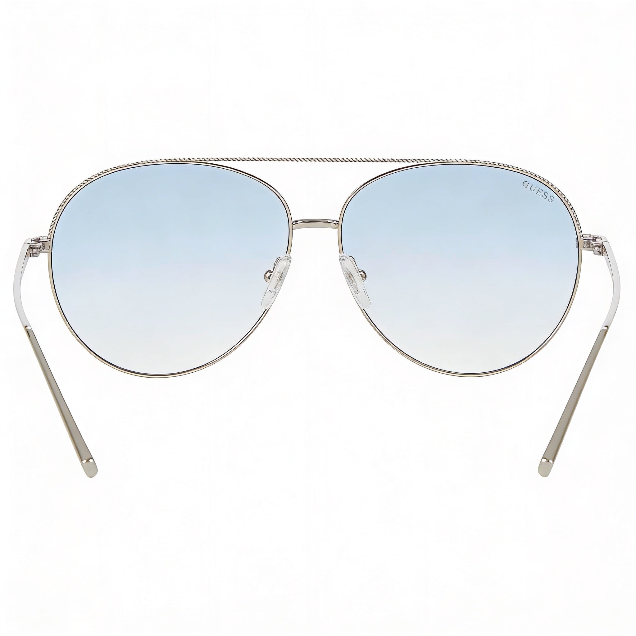 GUESS 63 Mm Gf0391 Women's Shiny Light Nickeltin Gradient Blue Frame Gradient Sunglasses 140mm, Photo 4
