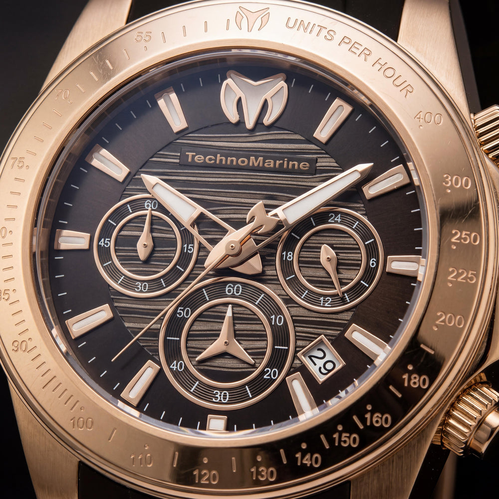 TechnoMarine Manta TM-219038 Men's Rose-gold Stainless Steel 42mm Quartz Chronograph Watch with Sapphire Crystal, 20 ATM