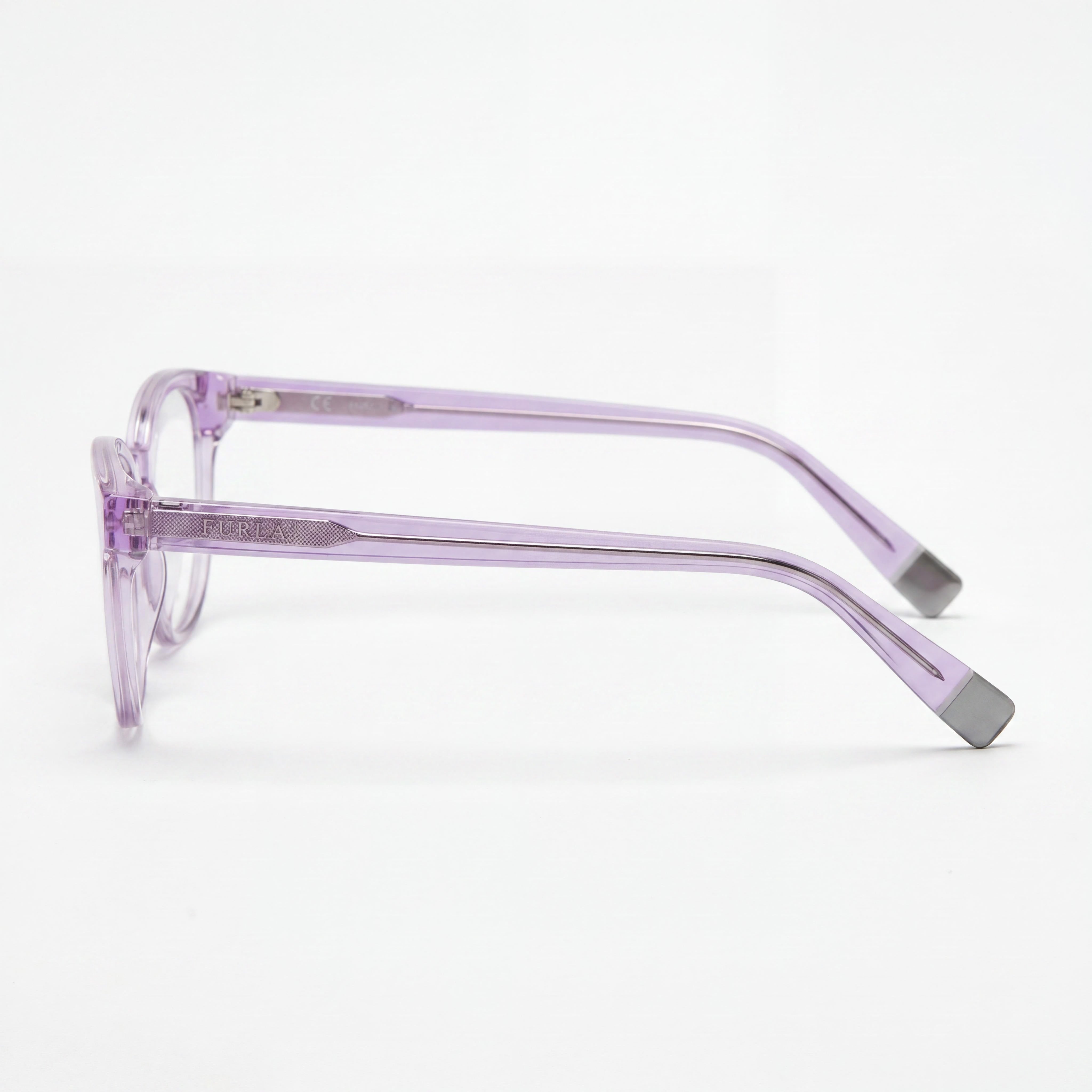 Furla VFU642V Transparent Rectangle Unisex Eyeglasses, Acetate 50mm, Photo 2