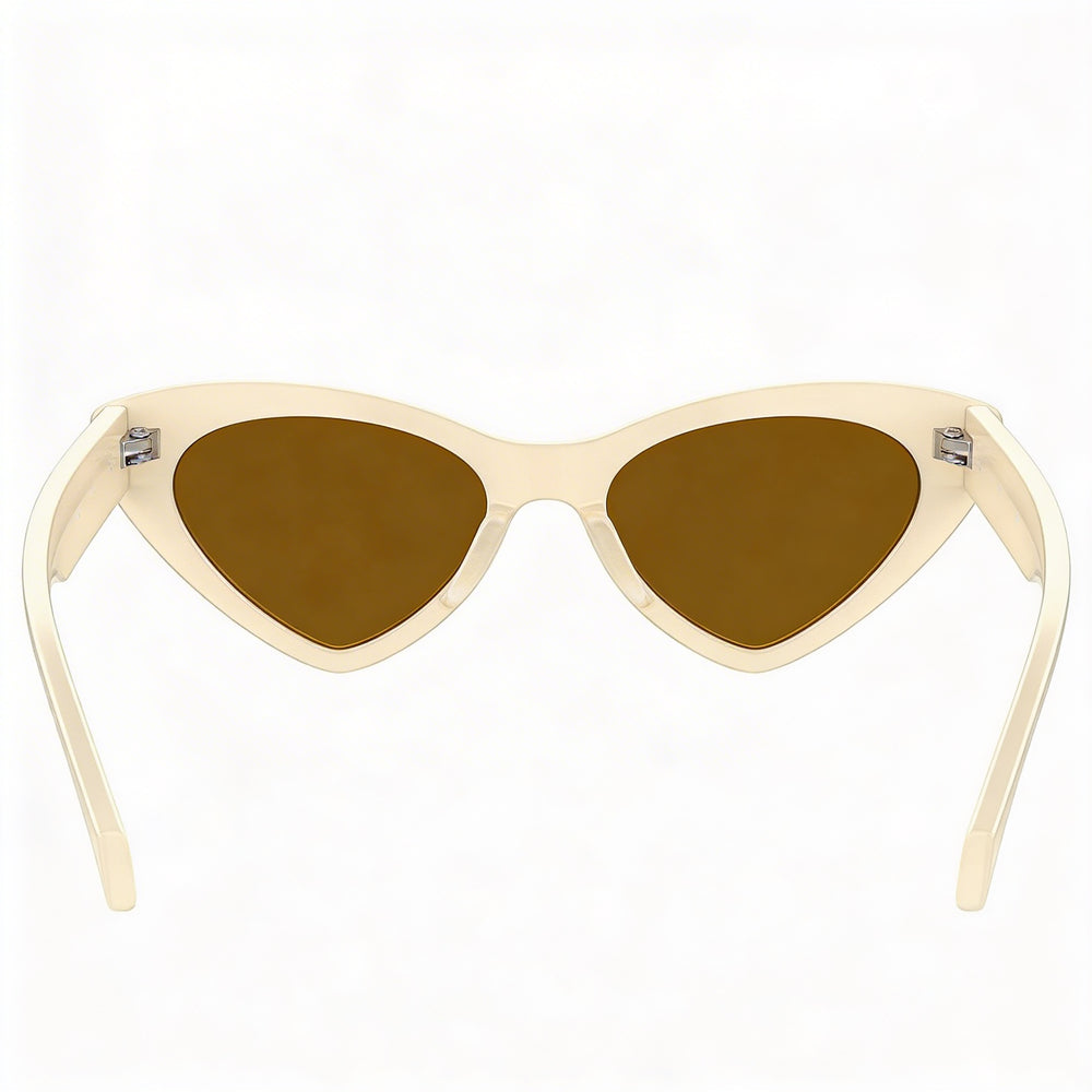Gafas de sol Moschino clásicas de acetato para mujer, marrón marfil, protección UV, 52 mm de ancho de lente