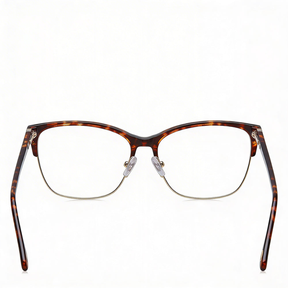 Montura de gafas Fossil Fos 7107 de acero inoxidable color Havana para mujer, 53 mm