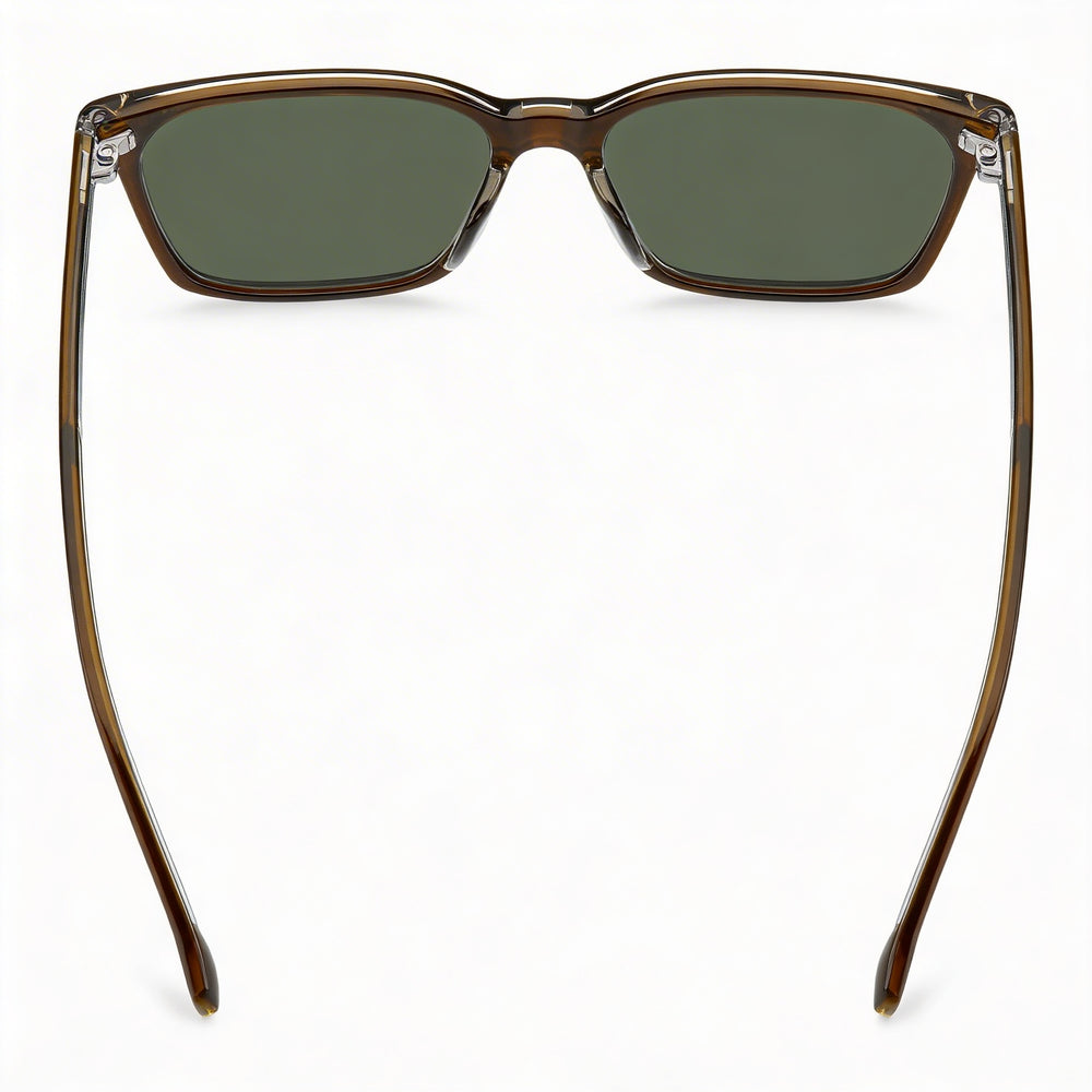 Hugo Boss Men's ADULT Brown Eco Acetate Frame, Green Lenses, 56mm, 100% UV Protection Sunglasses