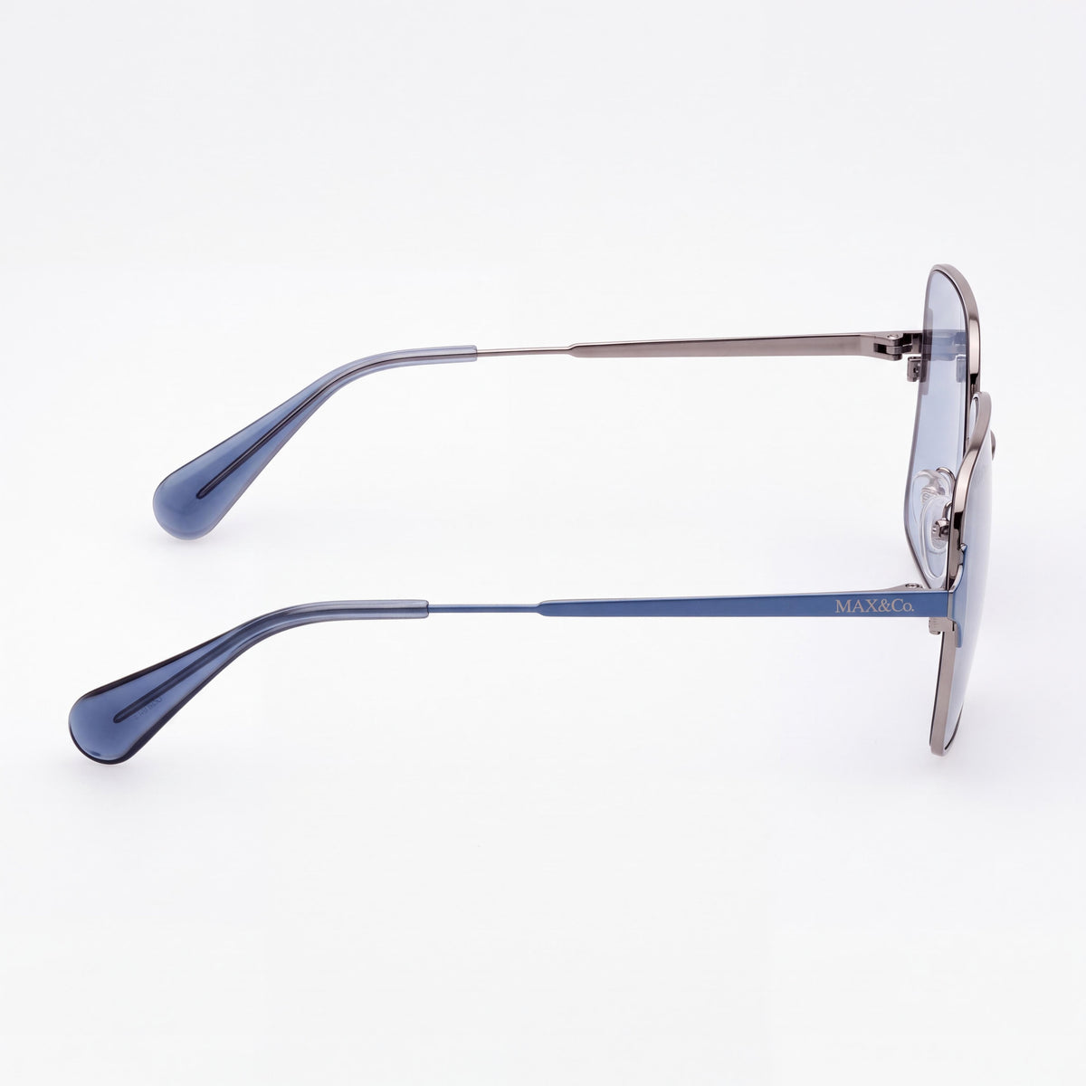 Max & Co. Casual Women's Metal Shiny Light Ruthenium Grey Non-Polarized UV Protection 56-17-140, Photo 2
