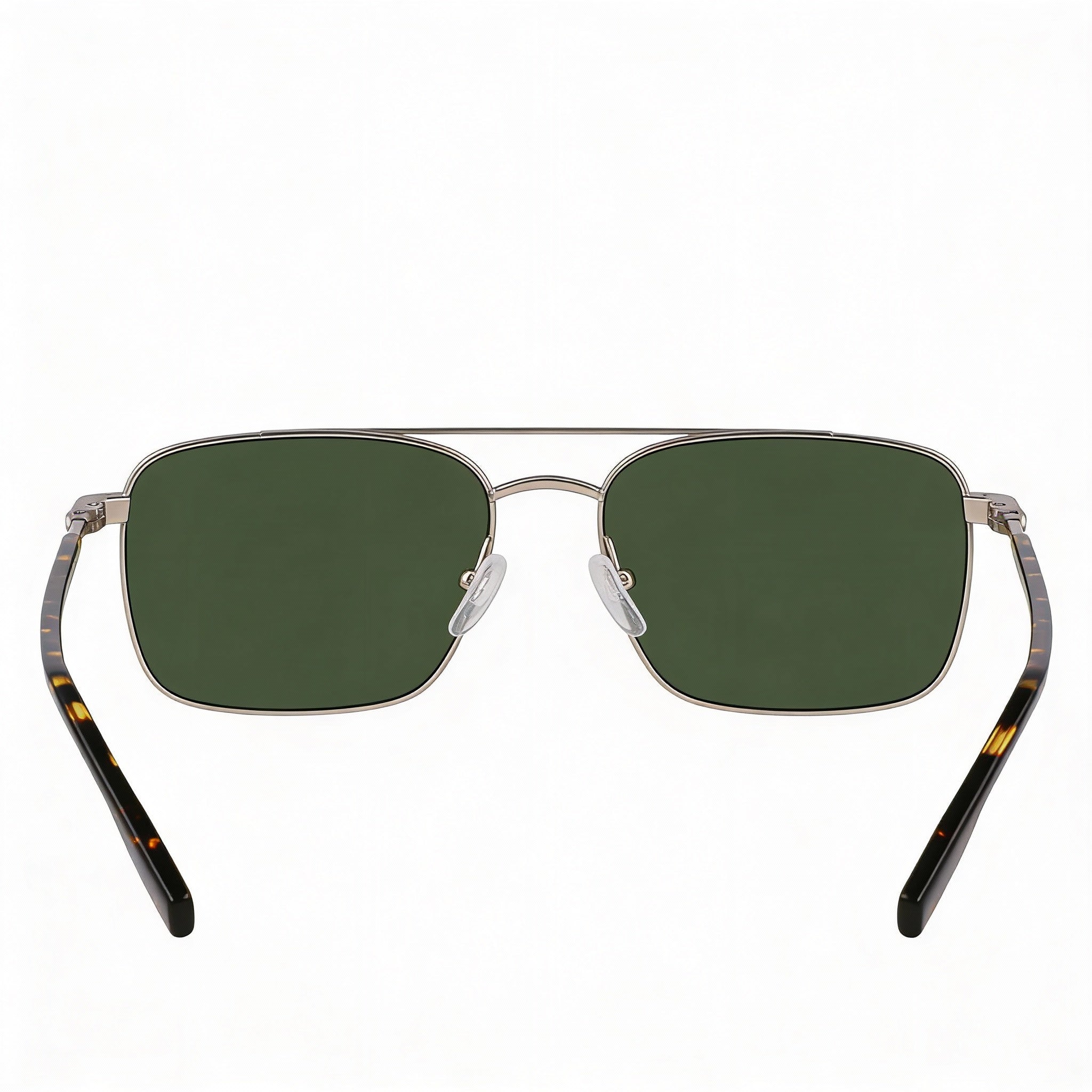 Gafas de sol Lacoste L264s para hombre con montura metálica en gris metalizado y lentes verde sólido con protección UV de 58 mm, Photo 3
