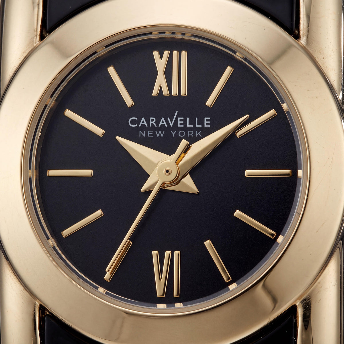 Caravelle New York 44L147 Women's Black Gold Plastic Bangle Quartz Watch 20mm, Photo 2