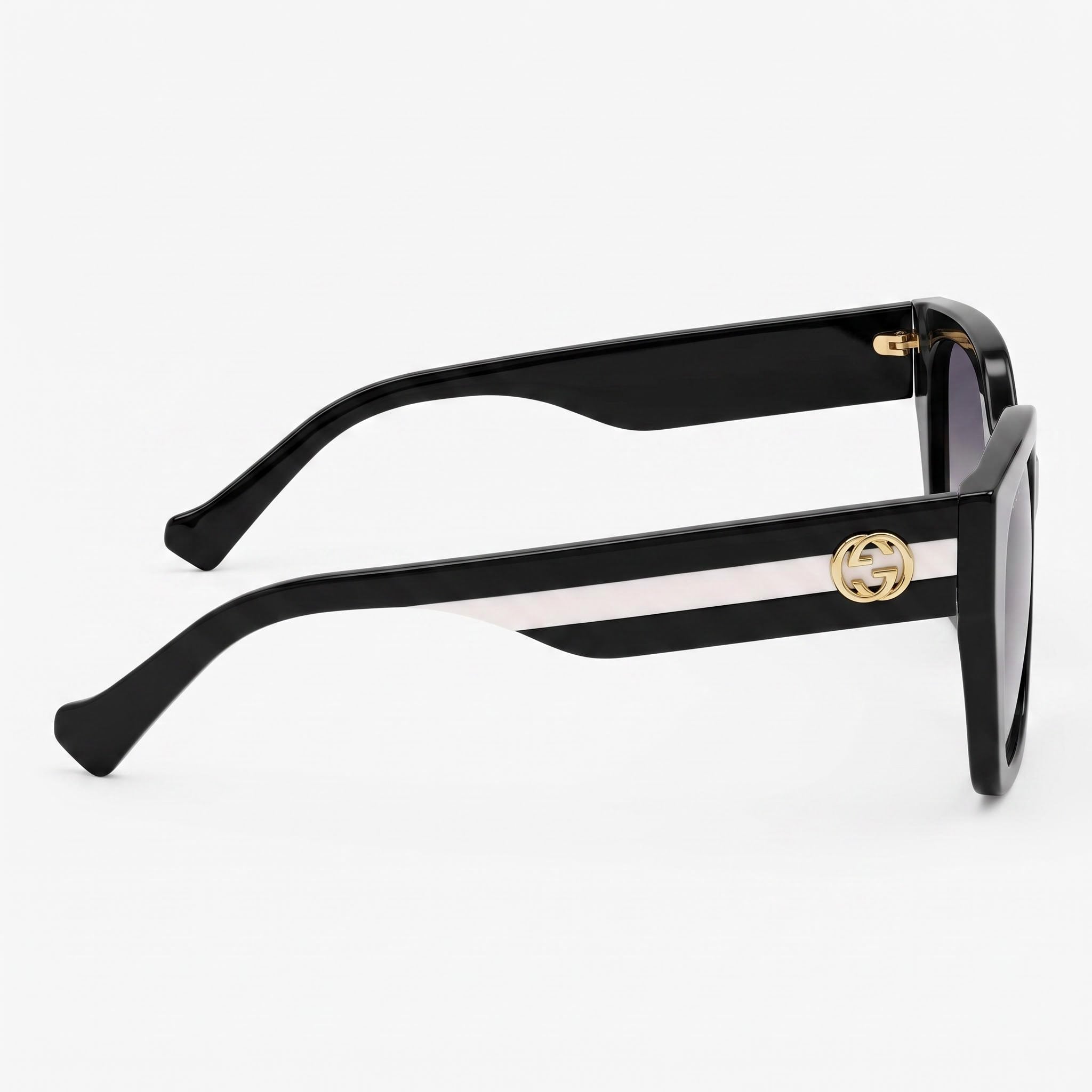 Gafas de Sol Cuadradas de Acetato Reciclado con Protección UV para Mujer Gucci GG1300S 004 Negro Gris Sombreado 55mm, Photo 3