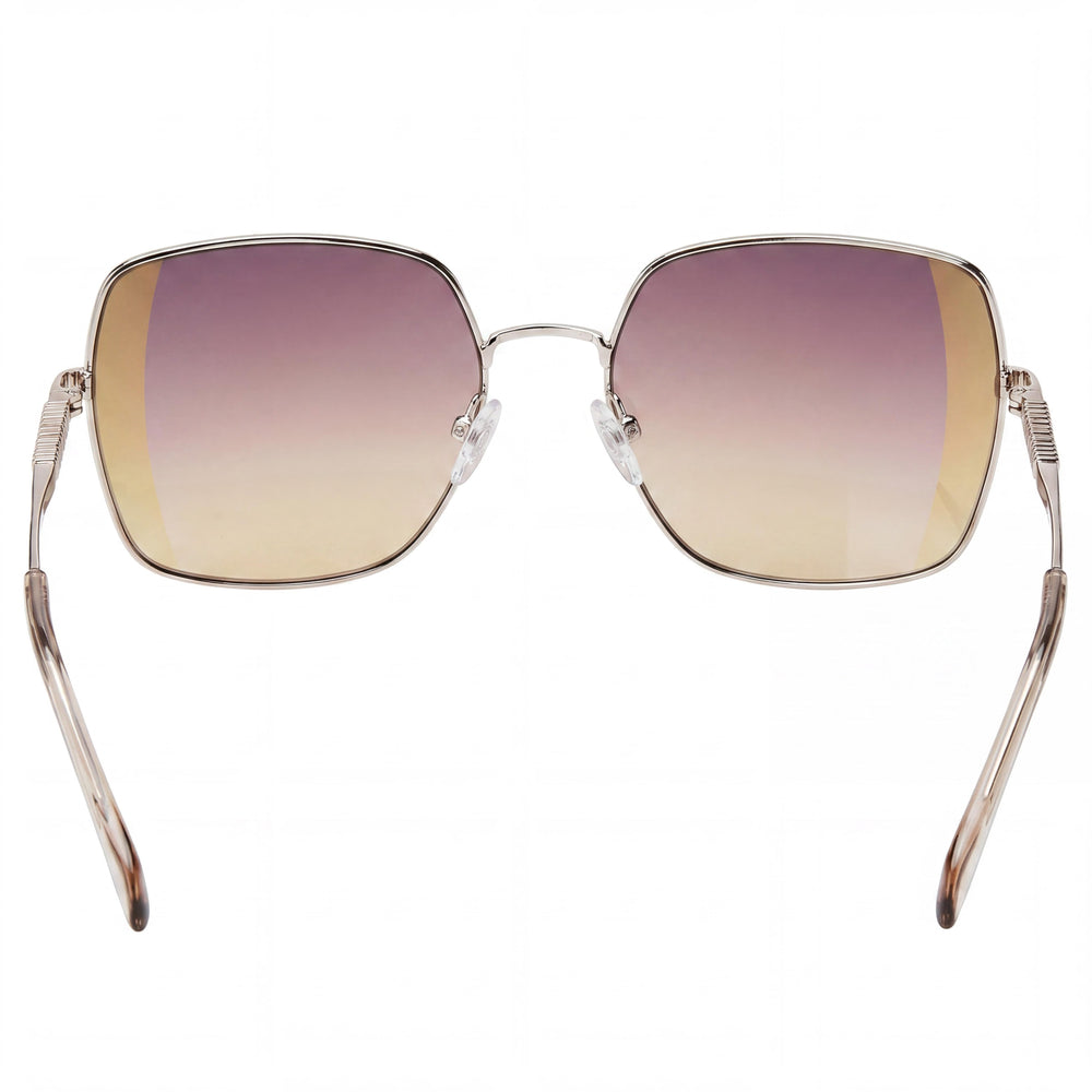 Gafas de sol informales UV Just Cavalli para mujer, montura multicolor rojo brillante dorado, lentes doradas con efecto espejo degradado marrón 60-18-140