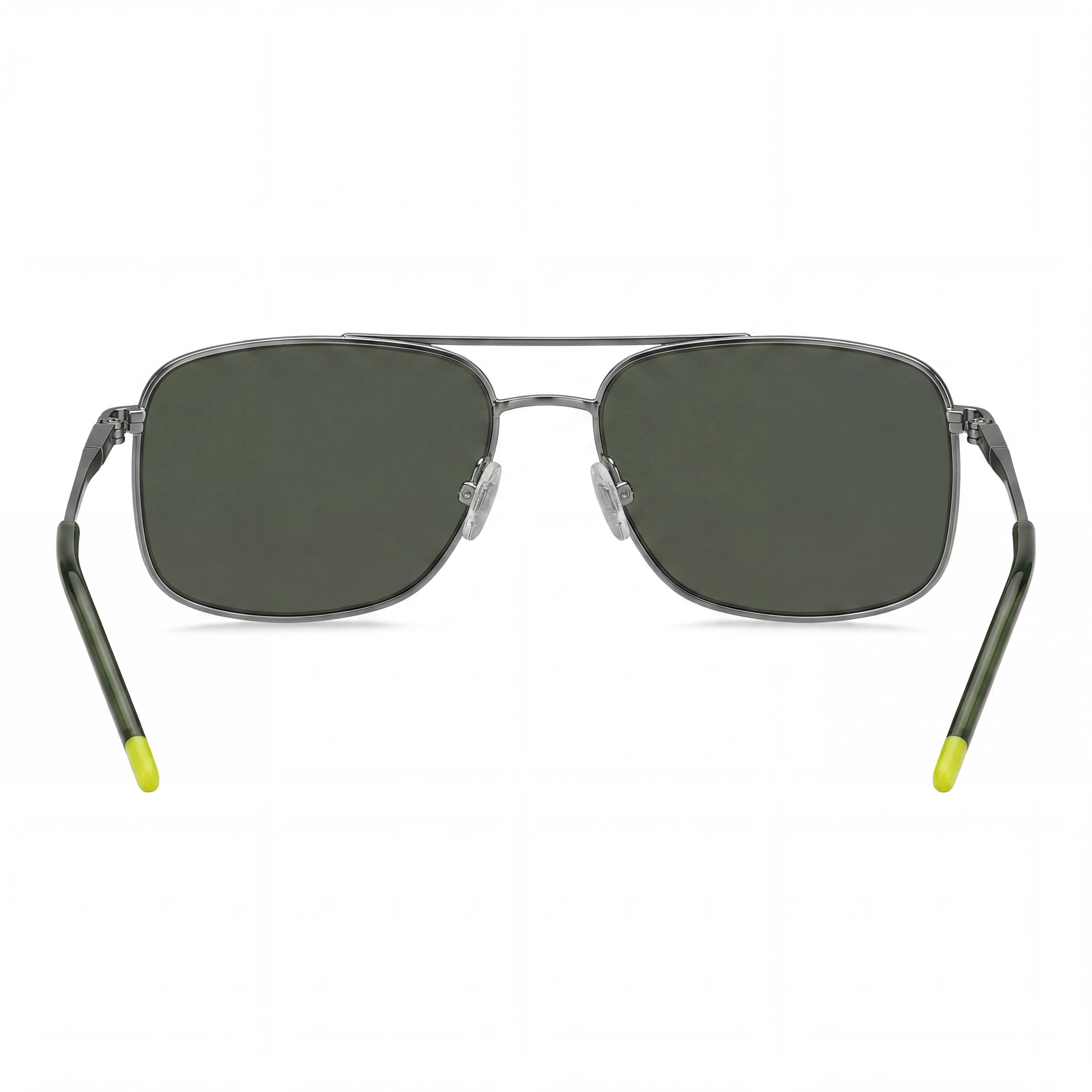 HUGO Casual Men's Ruthenium Green Metal Frame Sunglasses, Green Lenses, UV Protected, Size 7-1-4, Photo 4