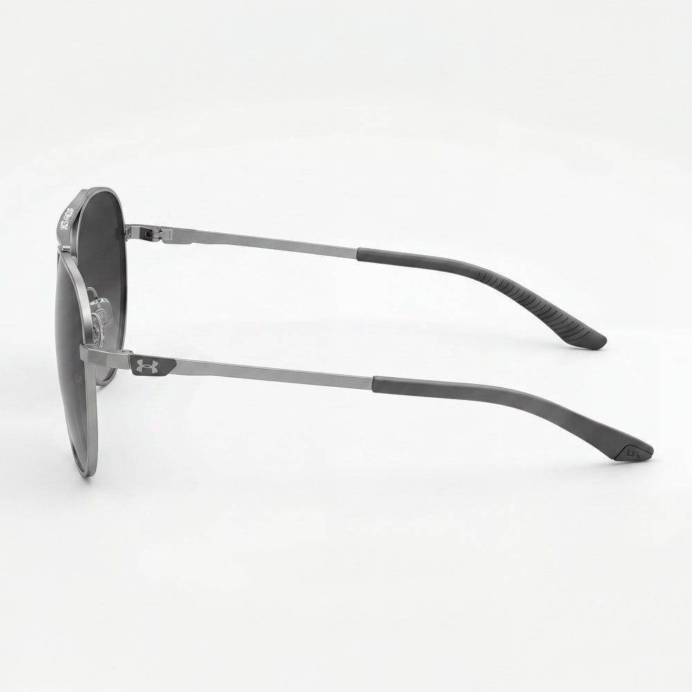 Gafas de sol unisex Under Armour UA 0007/G/S de acero inoxidable con montura gris rutenio oscuro y lentes grises de 59 mm con protección UV.