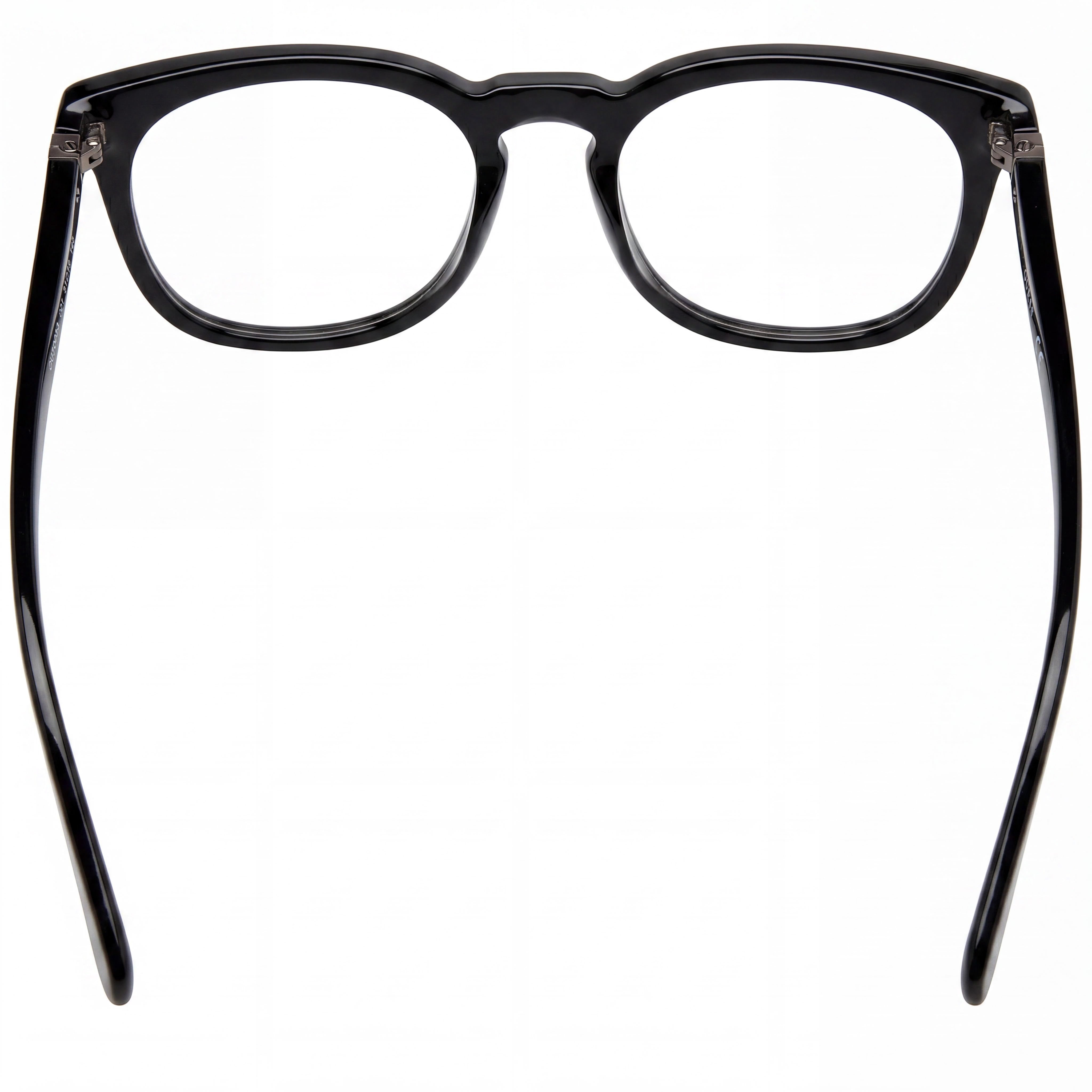GUESS GU50053 Men's Round Full-Rim Pantographed Plastic Eyeglasses with Clear Demo Lenses, Shiny Black 51mm, Photo 3