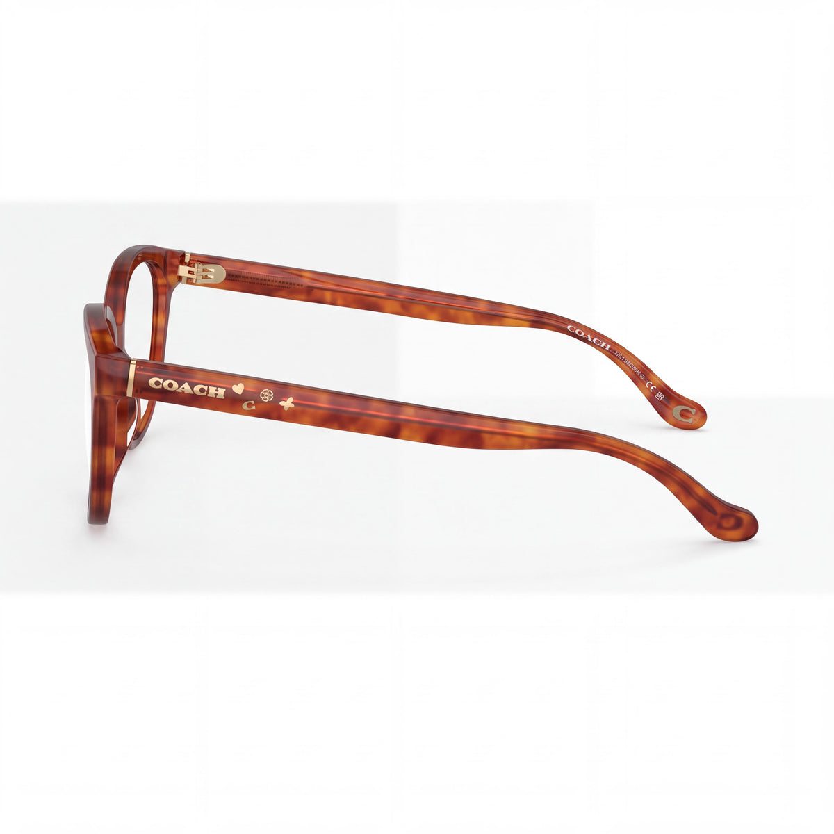Coach Hc6234u Women's Square Plastic Prescription Ready Eyeglasses Caramel Tortoise 53-17-140, Photo 3
