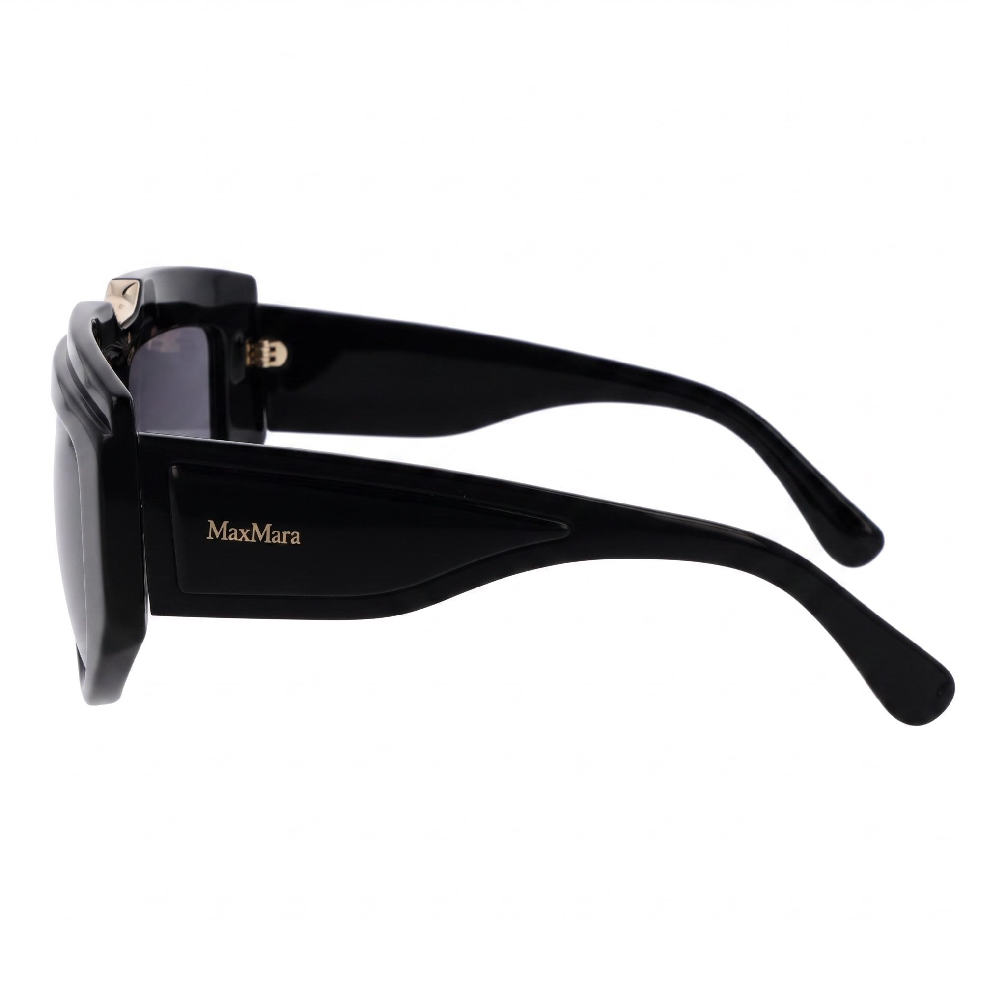 MaxMara Mm0083 Men's Black Frame Smoke Non-Polarized Acetate Lenses Eyewear 57-15-135mm, Photo 3