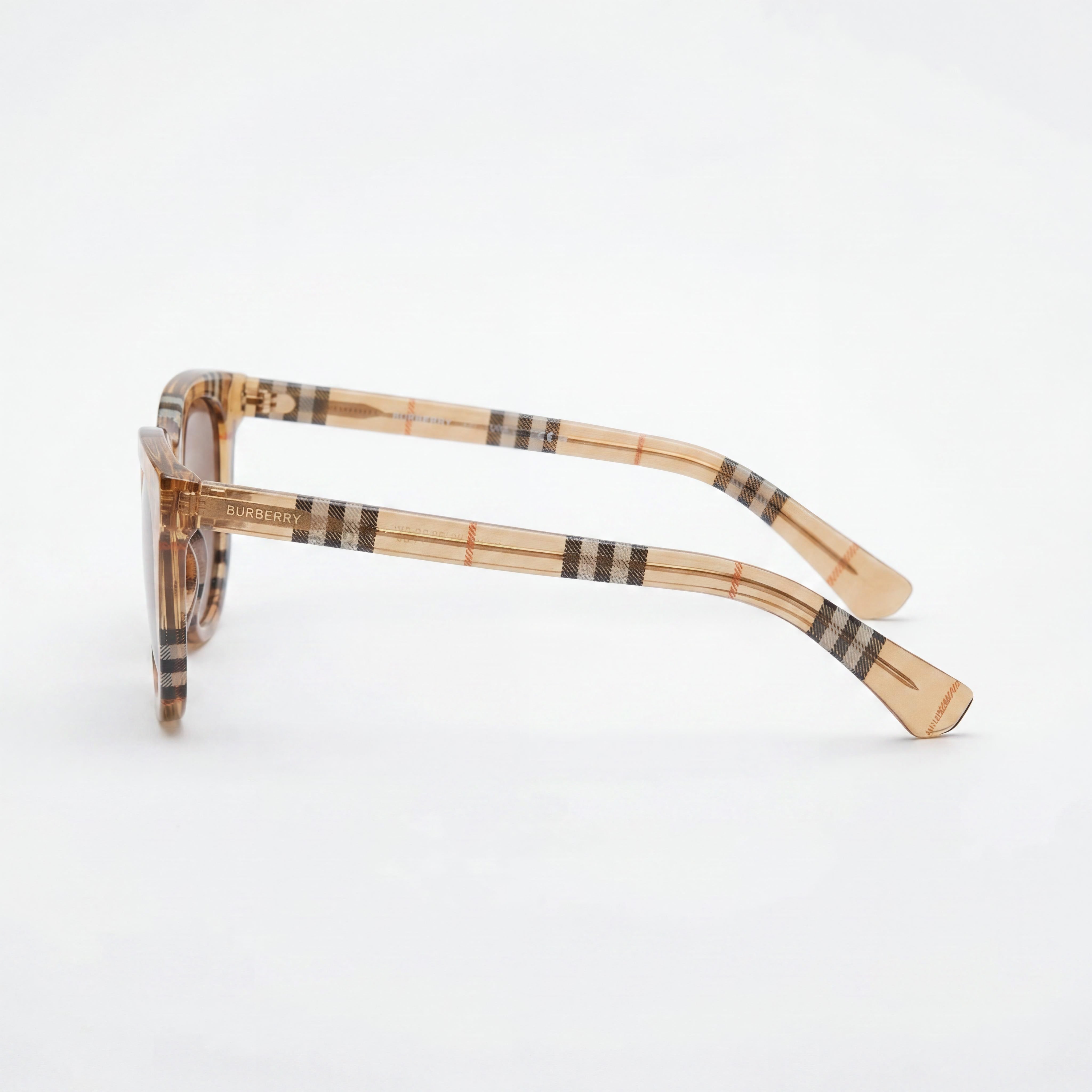 Burberry Classic Gafas Unisex con Montura de Acetato No Polarizadas Cuadros Arena / Marrón Oscuro 53-18-140, Photo 3