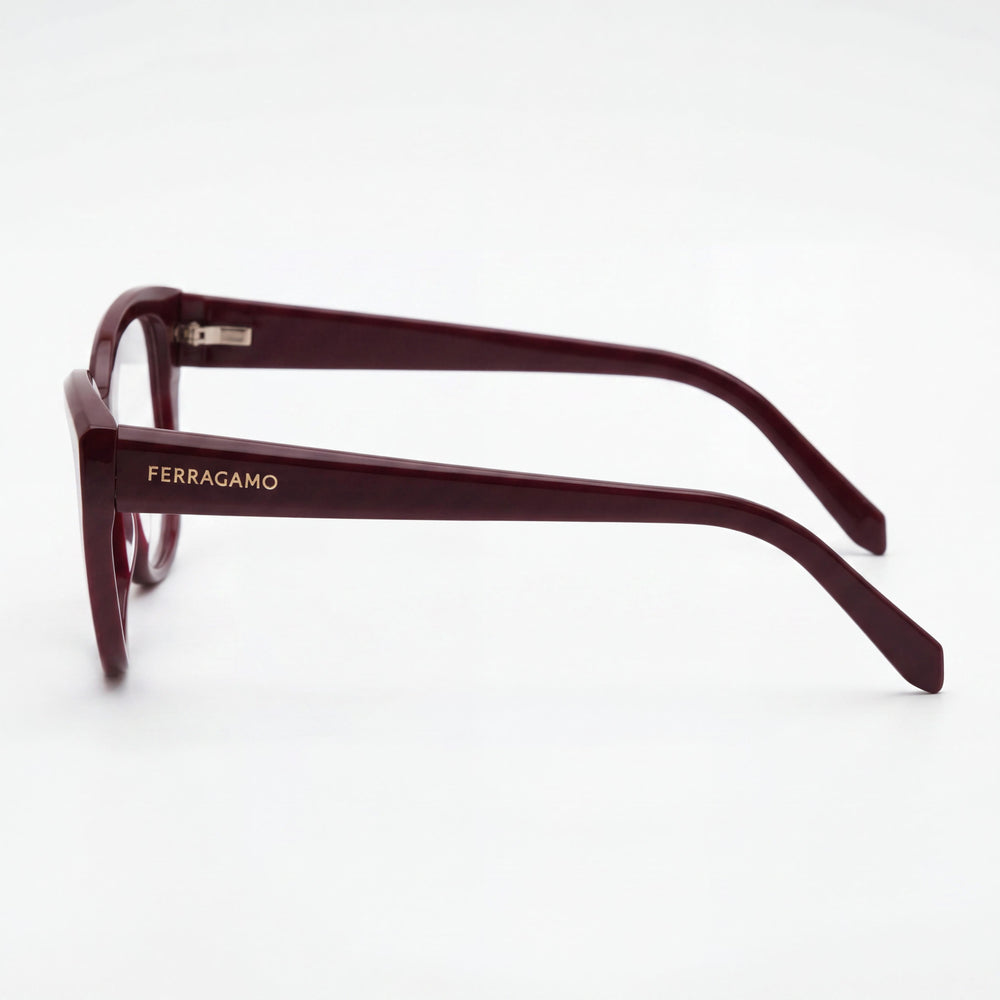 Gafas Ferragamo Sf2970 unisex con montura metálica burdeos, ancho de lente de 53 mm, puente de 17 mm, patilla de 140 mm