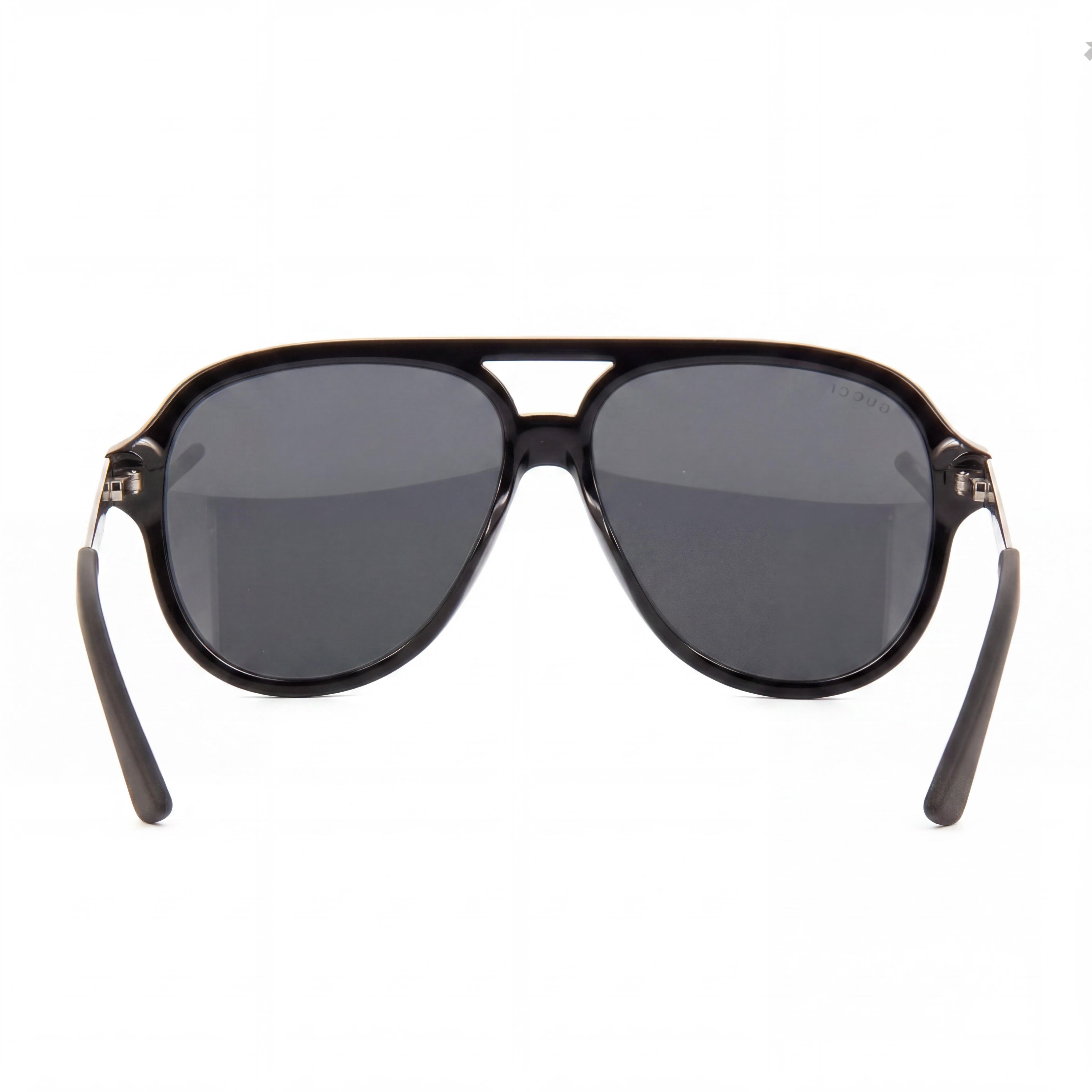 Gafas de sol Gucci de aviador para hombre, montura de plástico negra, lentes grises, protección UV, 59 mm, Photo 4