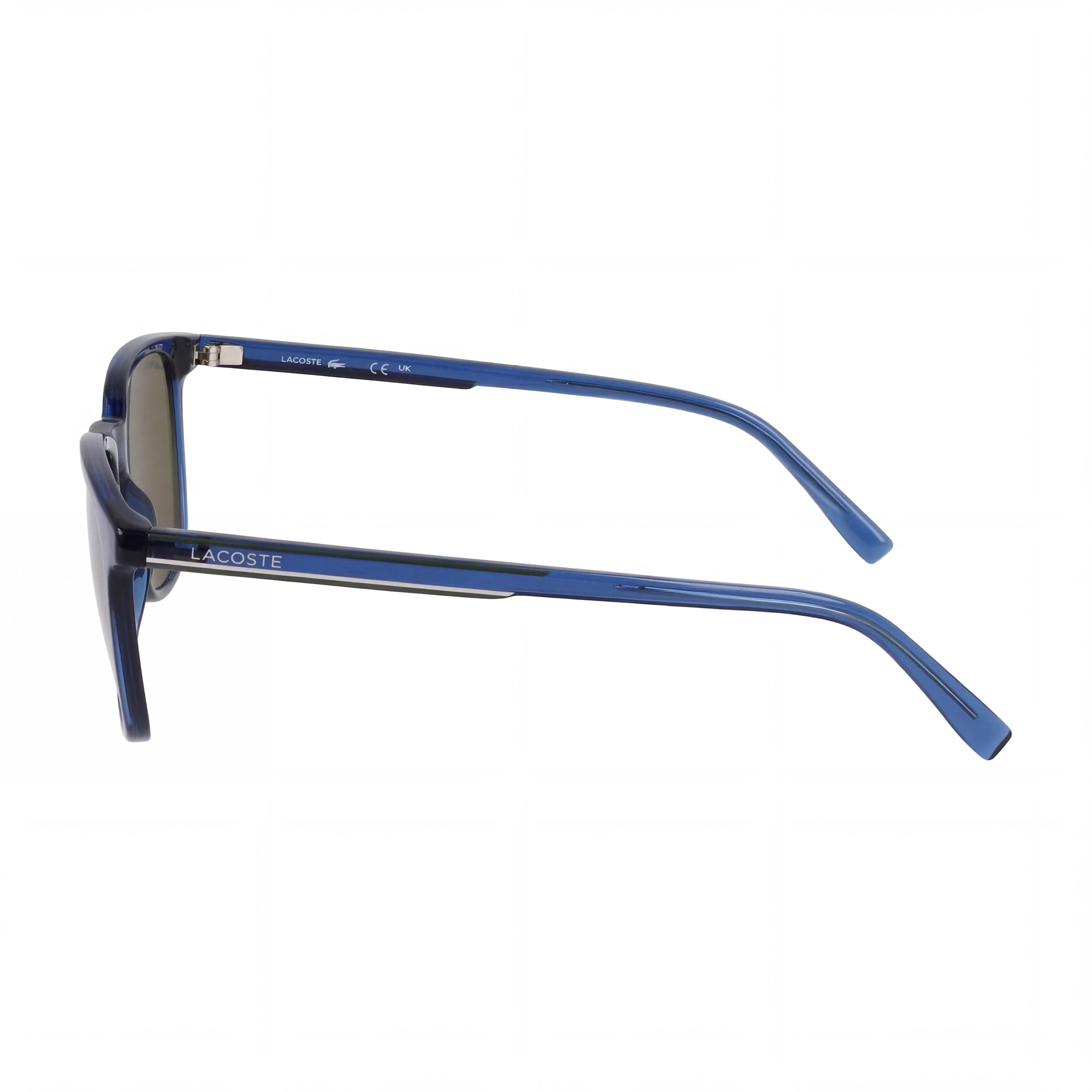 Gafas de sol unisex Lacoste Casual, transparentes, azules, inyectadas, con protección UV, no polarizadas, 53 mm, Photo 3