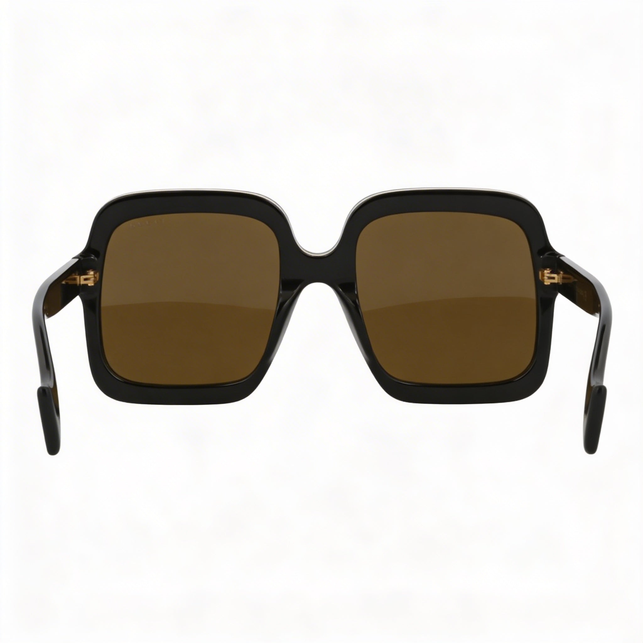 Gucci Women's Square Acetate Sunglasses Black Frame Brown Nylon Lens UV Protected 56mm, Photo 4