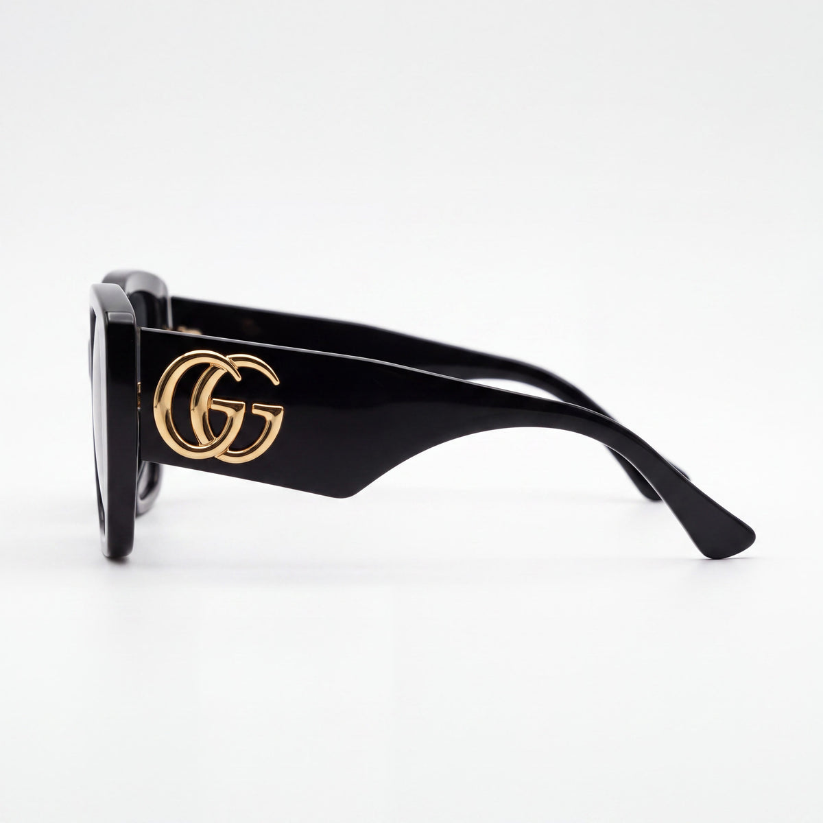Gucci GG0956S Contemporary Women's Black Grey Cat Eye Full Rim Plastic Non-Polarized Sunglasses 54mm, Photo 3