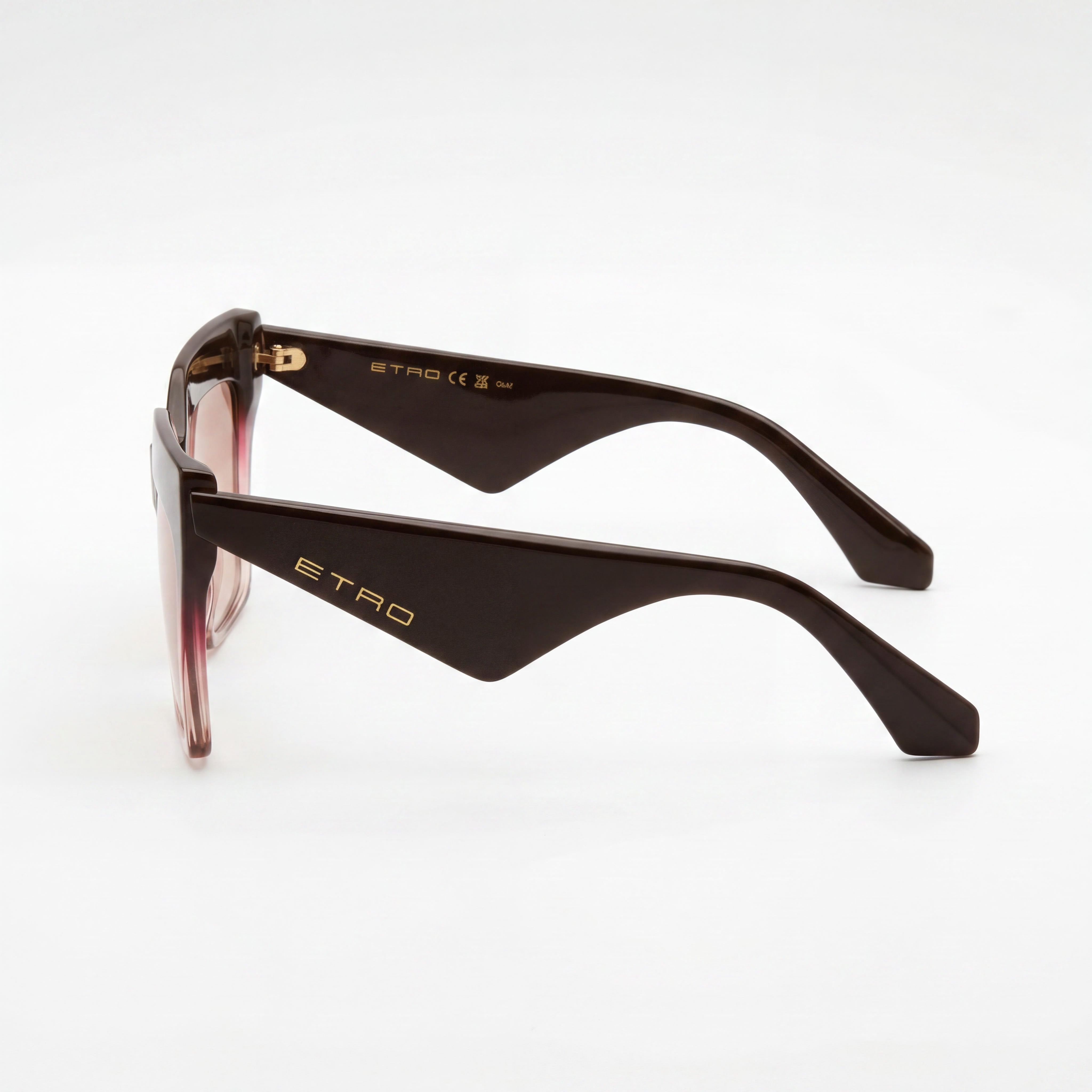Etro Casual Women's Acetate Non-Polarized Sunglasses Brown Fuchsia Pink Flash Silver Lenses 58mm, Photo 3
