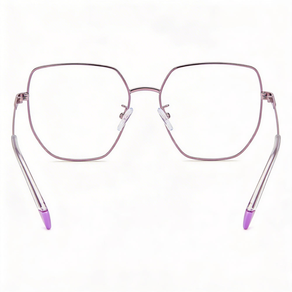 Polaroid Pld D508/G - Montura de gafas de acero inoxidable color lila para mujer con lentes de policarbonato (53-17-145 mm)
